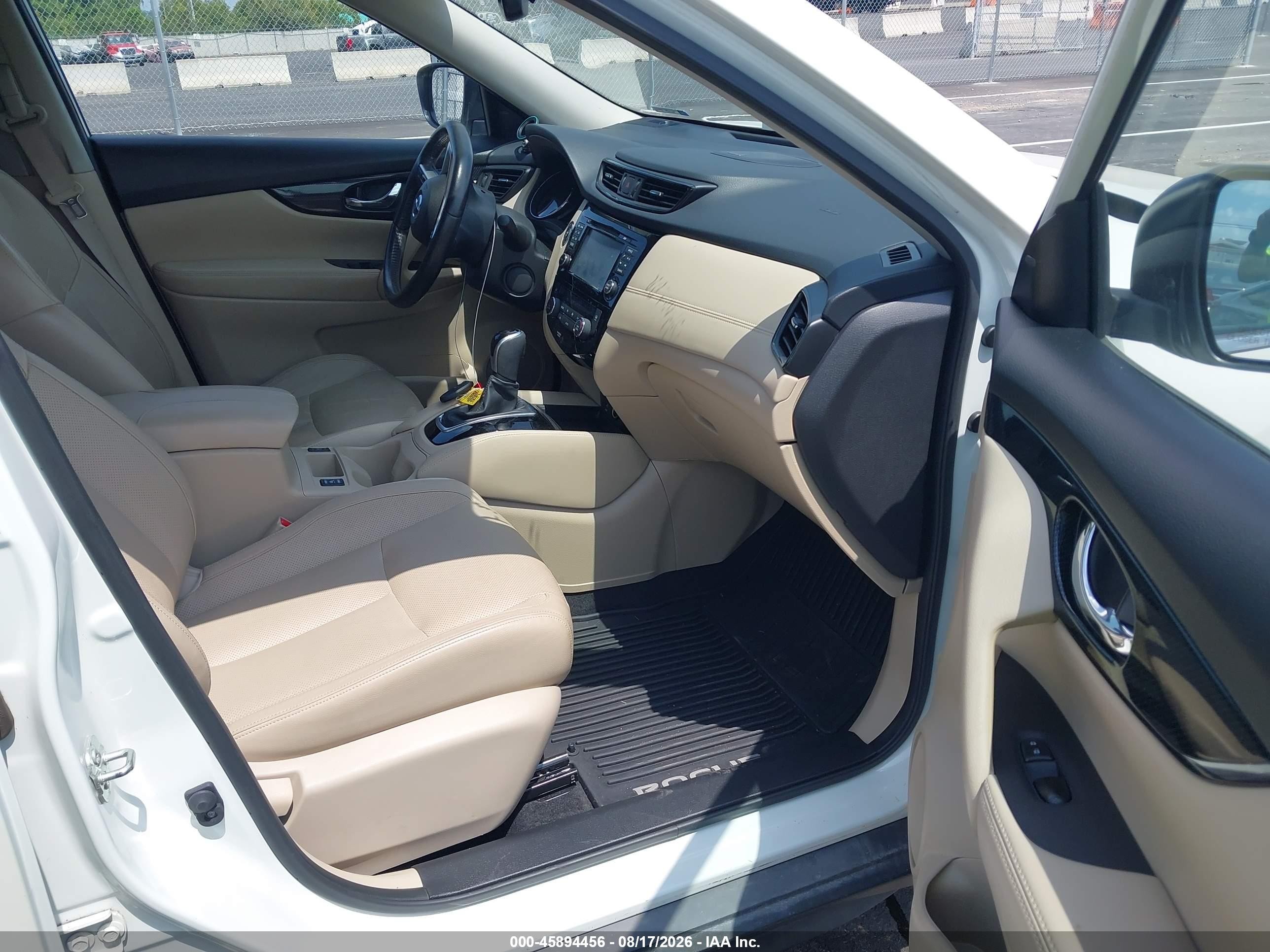2017 Nissan Rogue Sl White vin: JN8AT2MT8HW405418