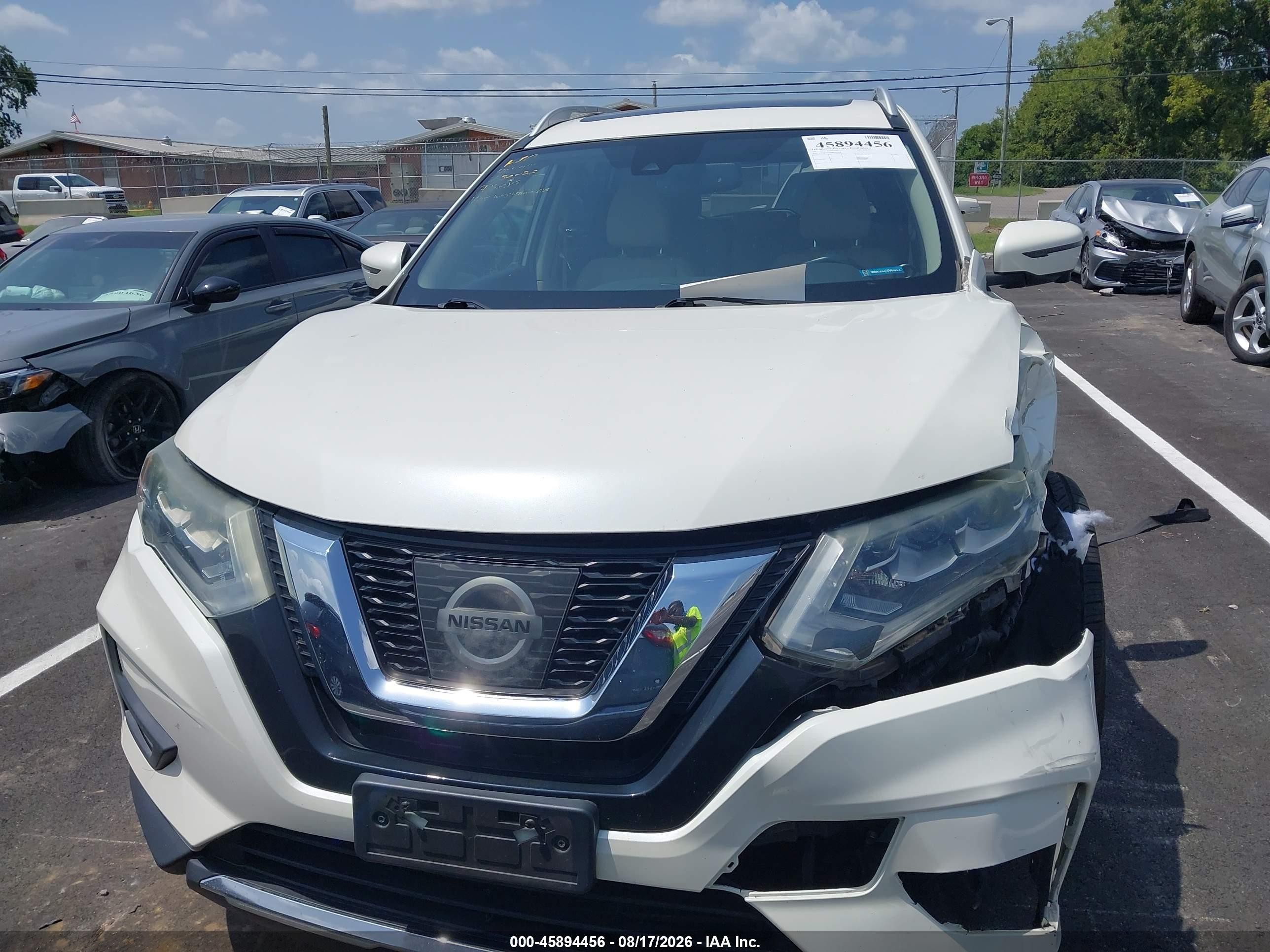 2017 Nissan Rogue Sl White vin: JN8AT2MT8HW405418