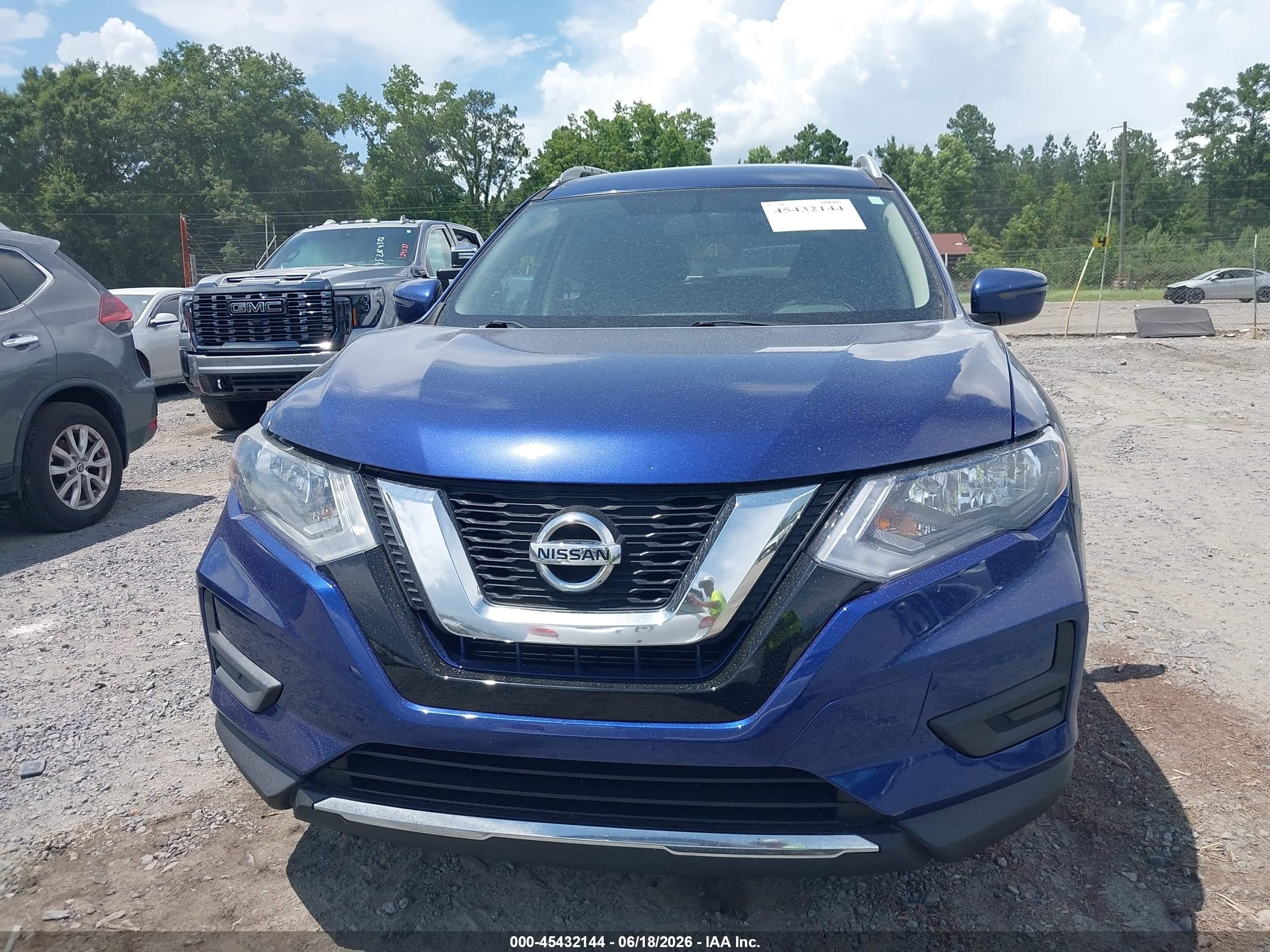 2017 Nissan Rogue Sv Синий vin: JN8AT2MTXHW135060