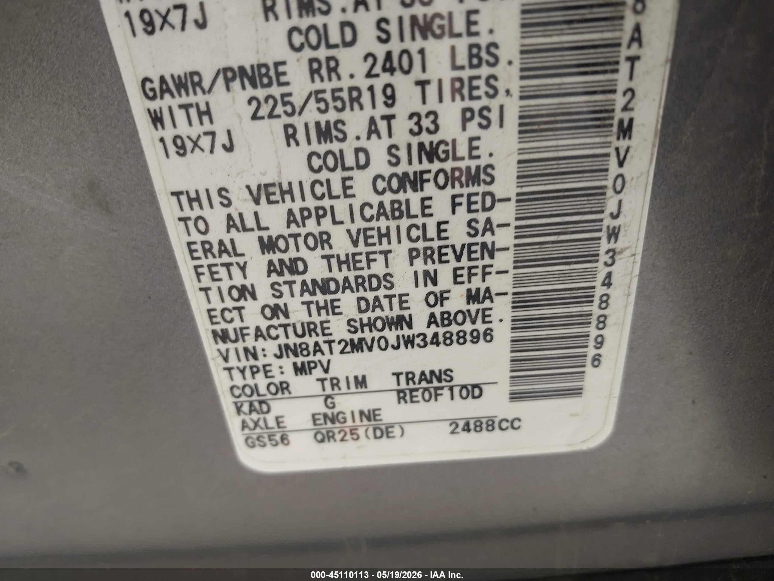 2018 Nissan Rogue Sl Pewter vin: JN8AT2MV0JW348896