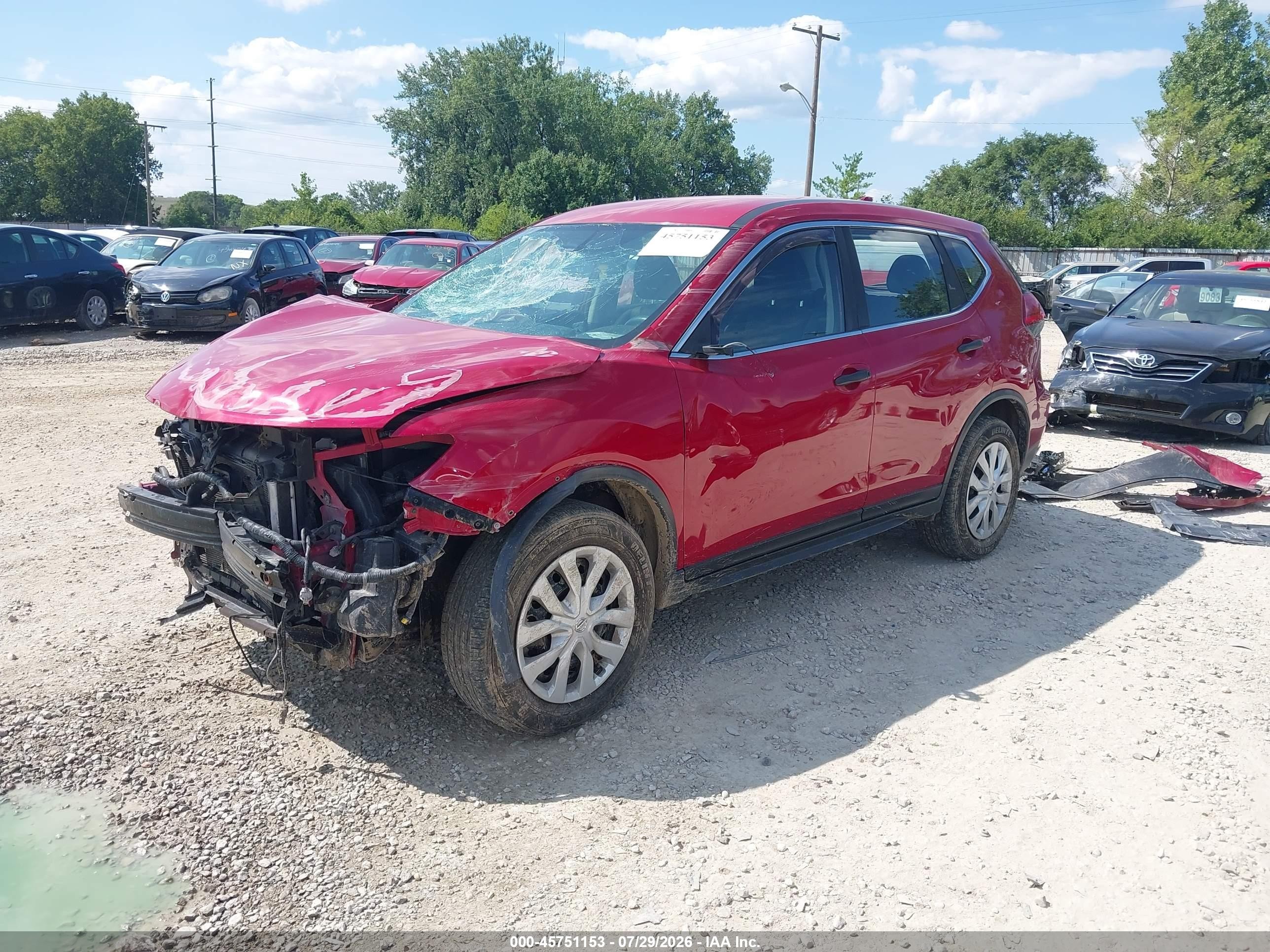 2017 Nissan Rogue S Red vin: JN8AT2MV2HW266873