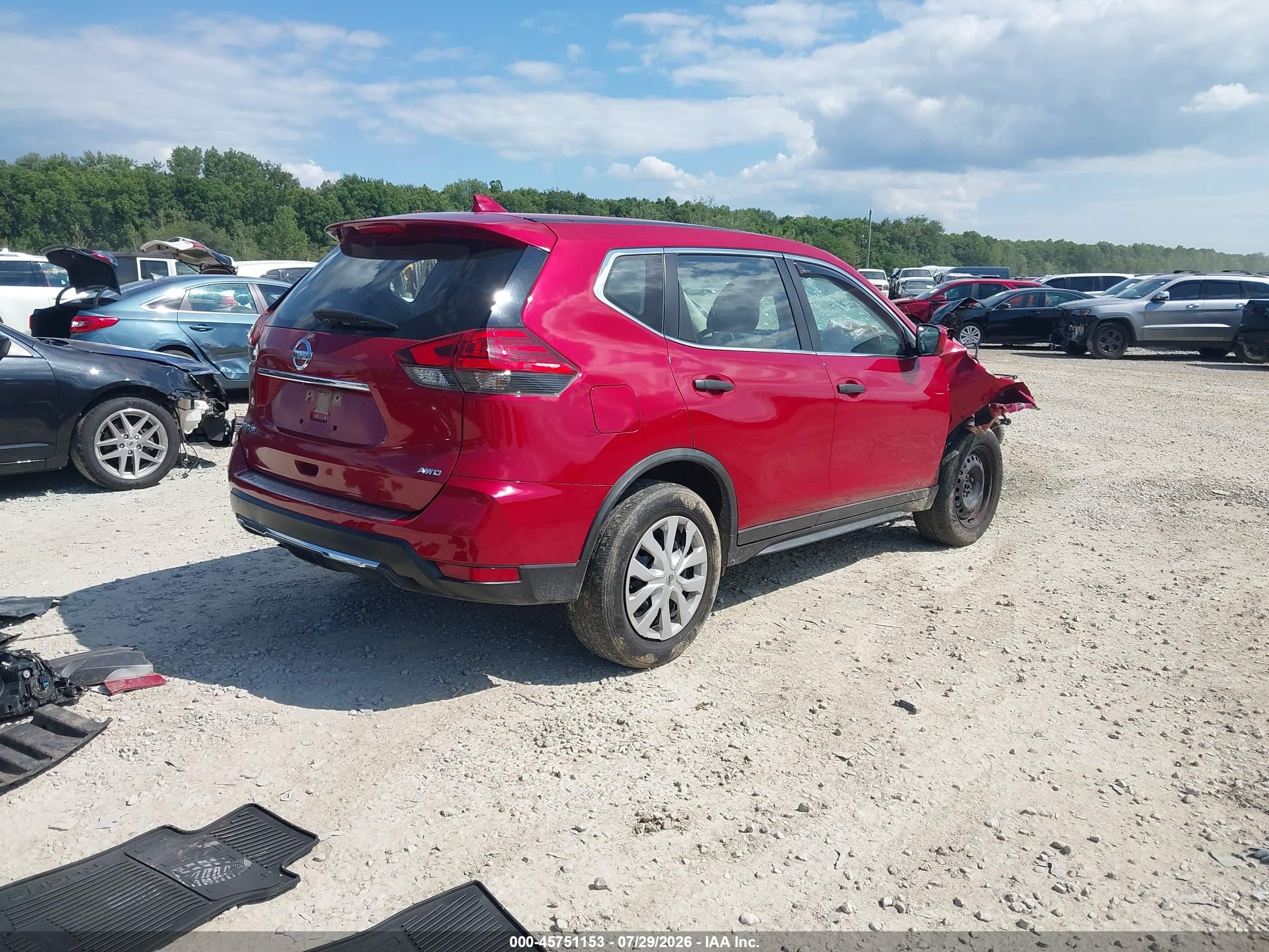 2017 Nissan Rogue S Red vin: JN8AT2MV2HW266873