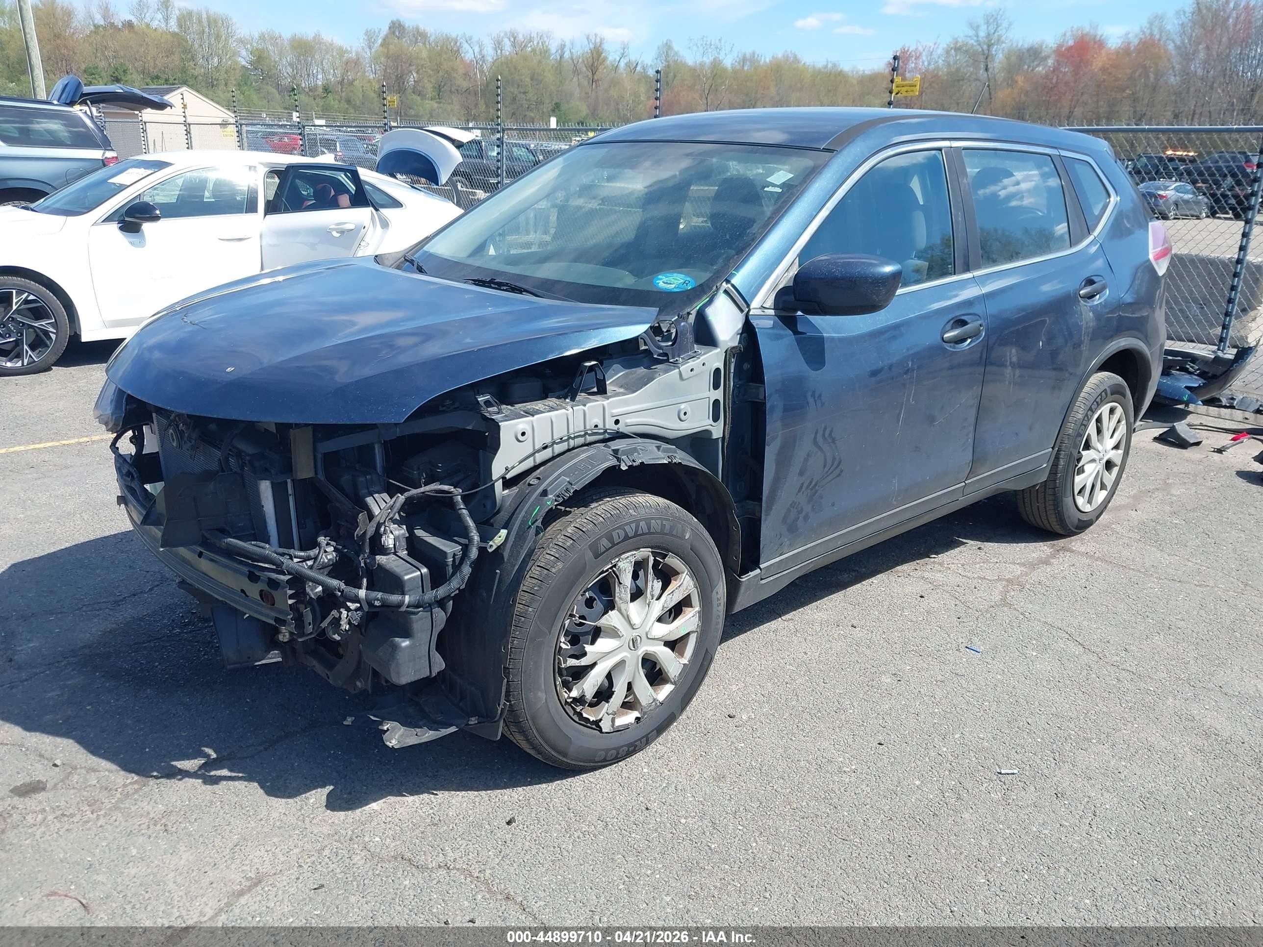 2016 Nissan Rogue S Синий vin: JN8AT2MV3GW154405