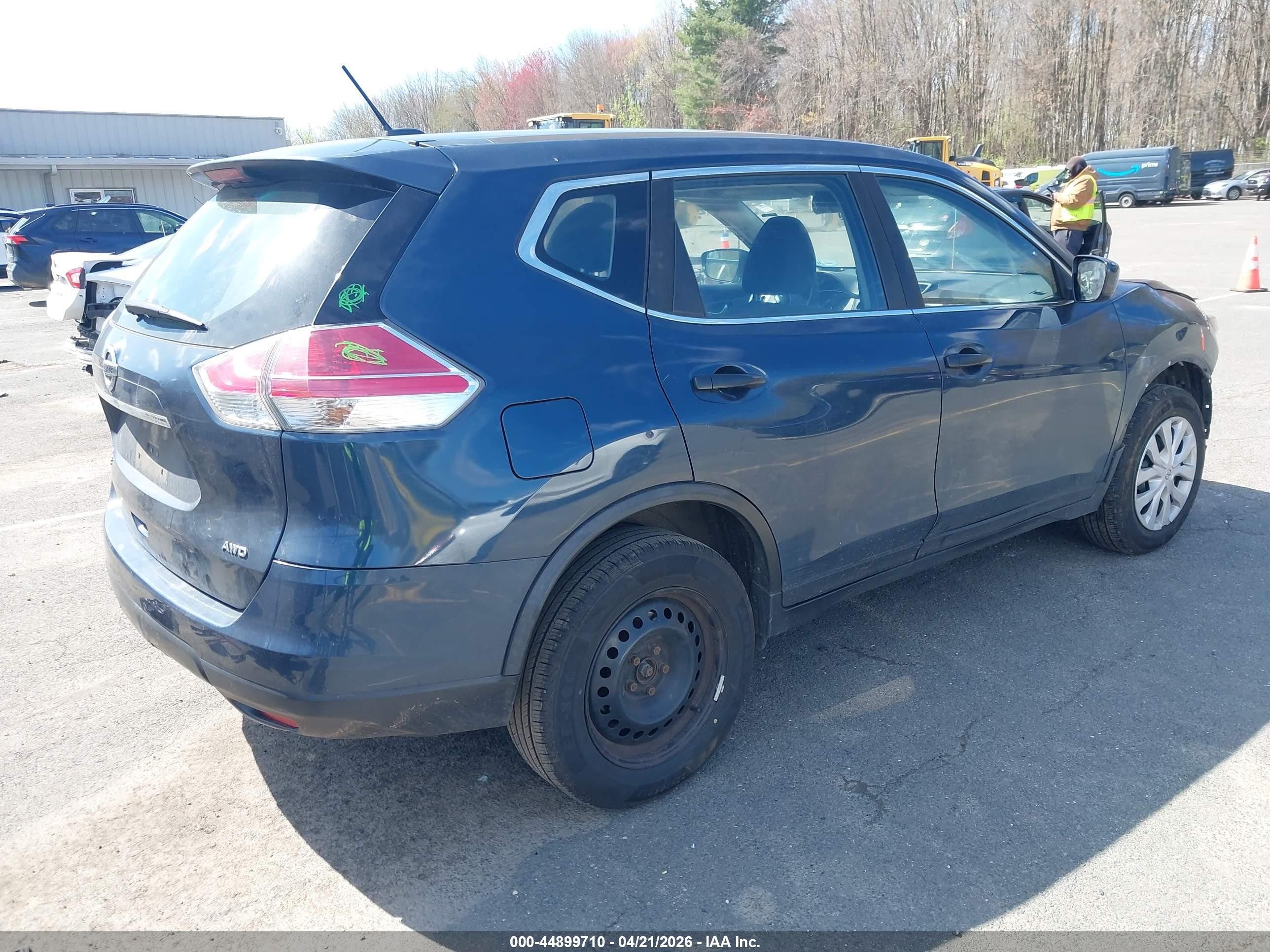 2016 Nissan Rogue S Синий vin: JN8AT2MV3GW154405