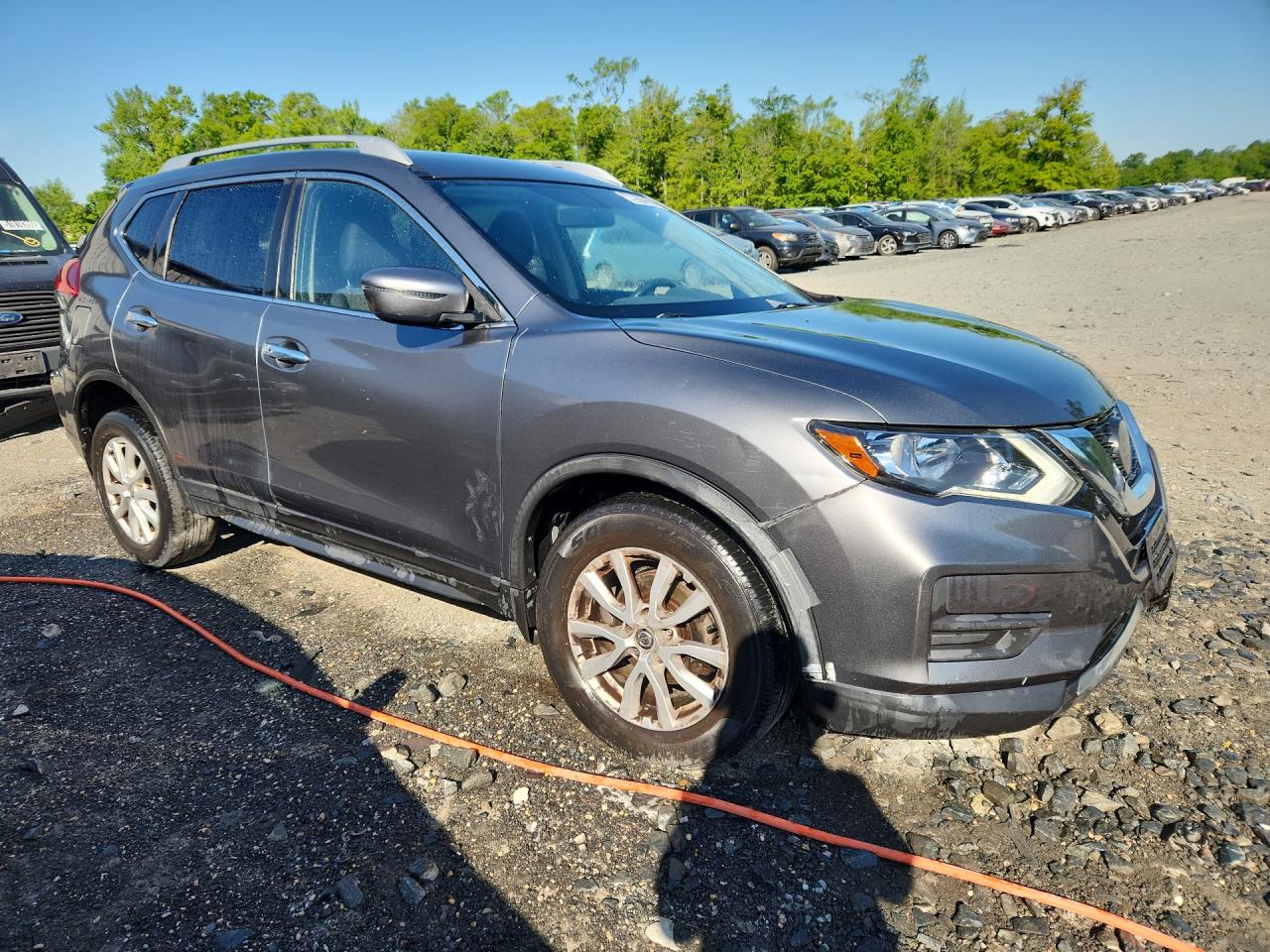 2018 Nissan Rogue Sv Gray vin: JN8AT2MV4JW309762 Damage: Right Front Door, Dent(S) W/ Paint Dmg, 1 To 2 Inches
