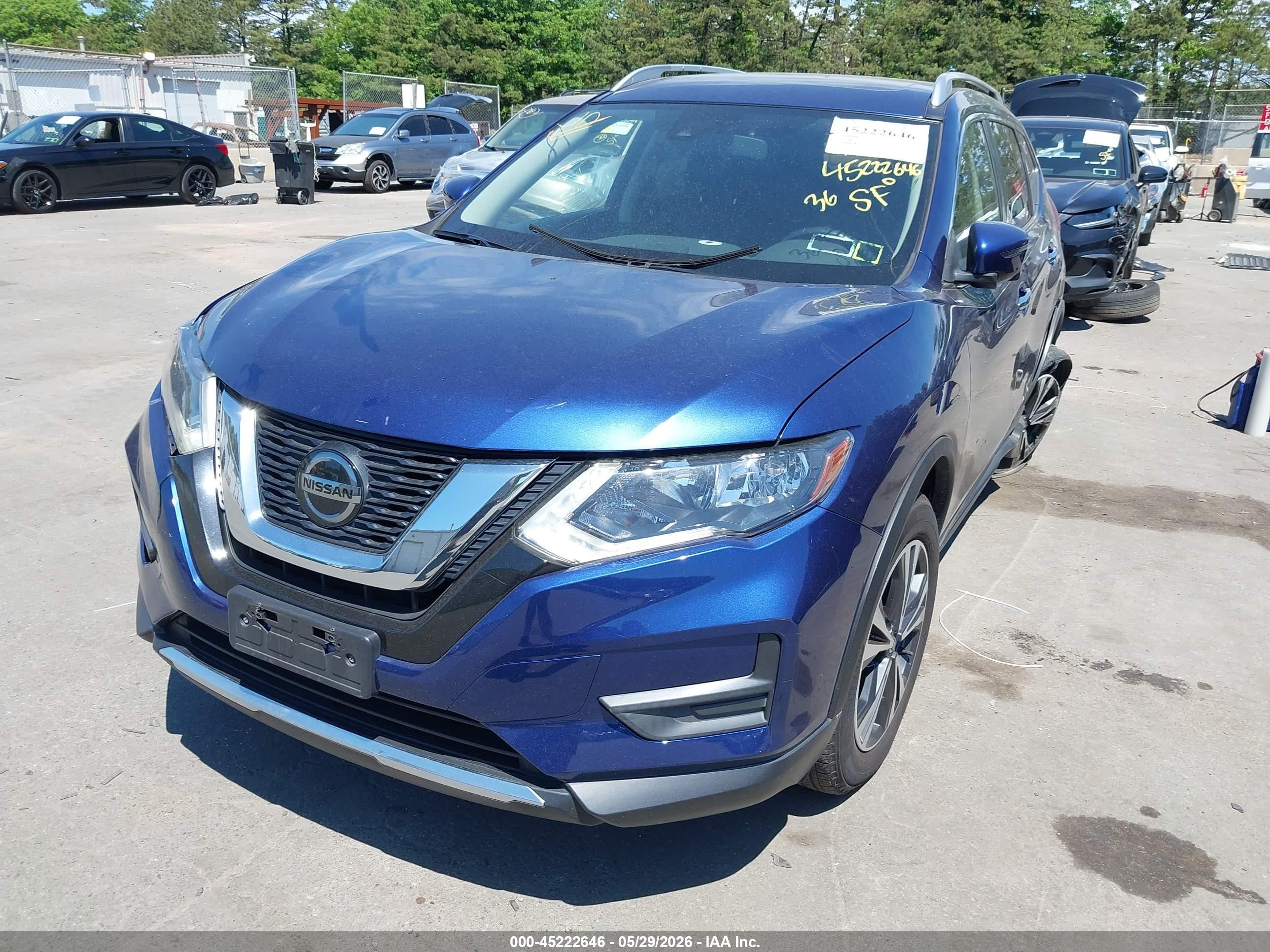 2019 Nissan Rogue Sv Blue vin: JN8AT2MV4KW395849