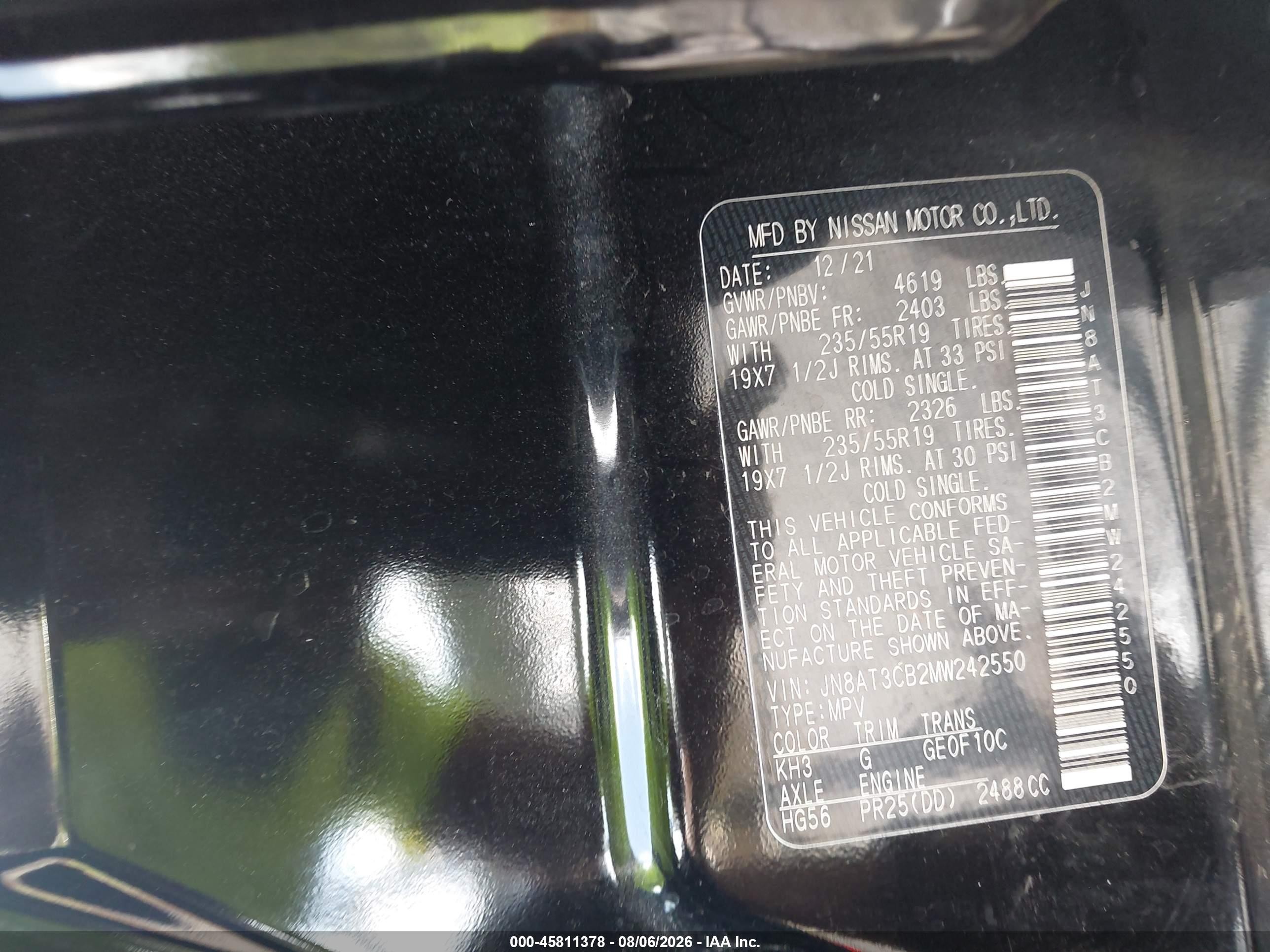 2021 Nissan Rogue Sl Intelligent Awd Черный vin: JN8AT3CB2MW242550
