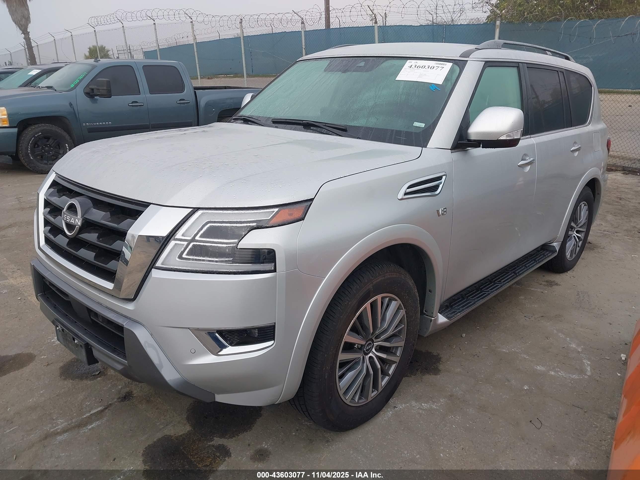 2022 Nissan Armada Sv 2wd Silver vin: JN8AY2AC3N9162732
