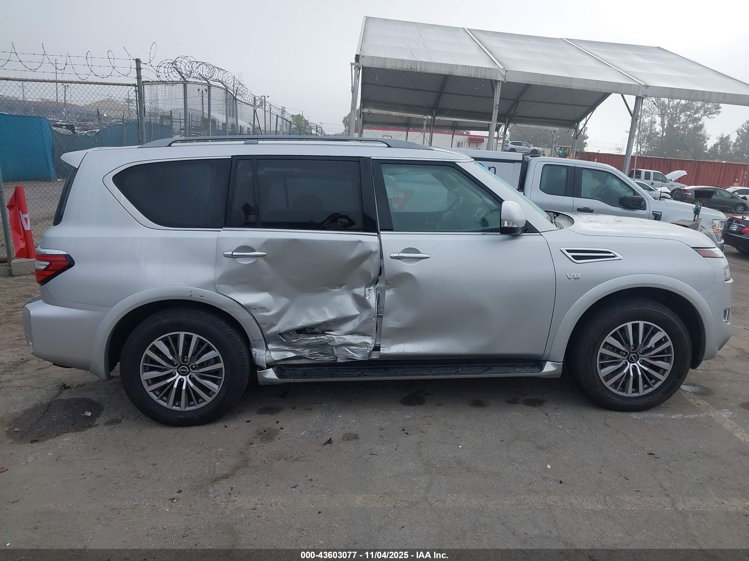 2022 Nissan Armada Sv 2wd Silver vin: JN8AY2AC3N9162732