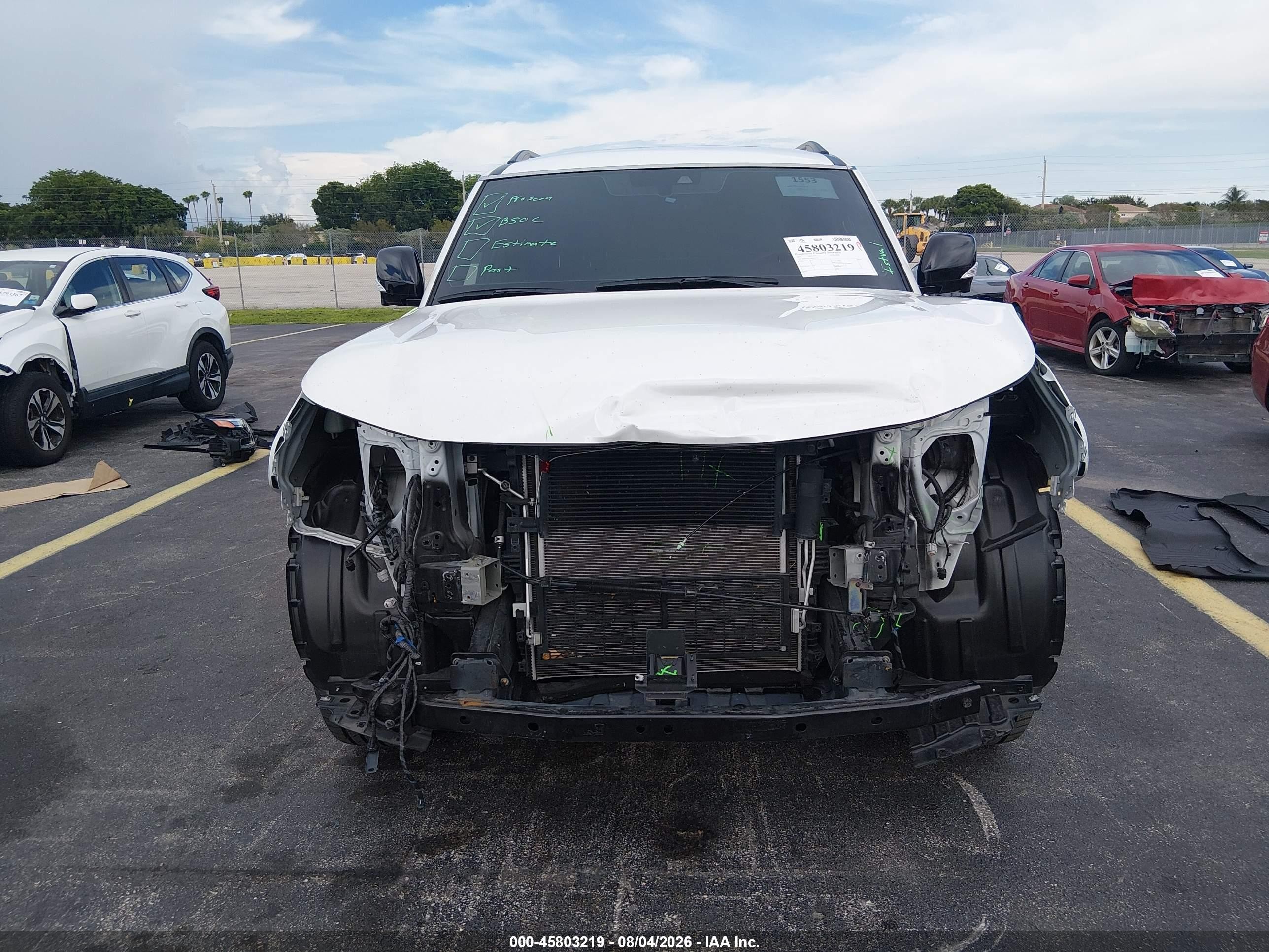 2024 Nissan Armada Sl 2wd Белый vin: JN8AY2BA0R9416335