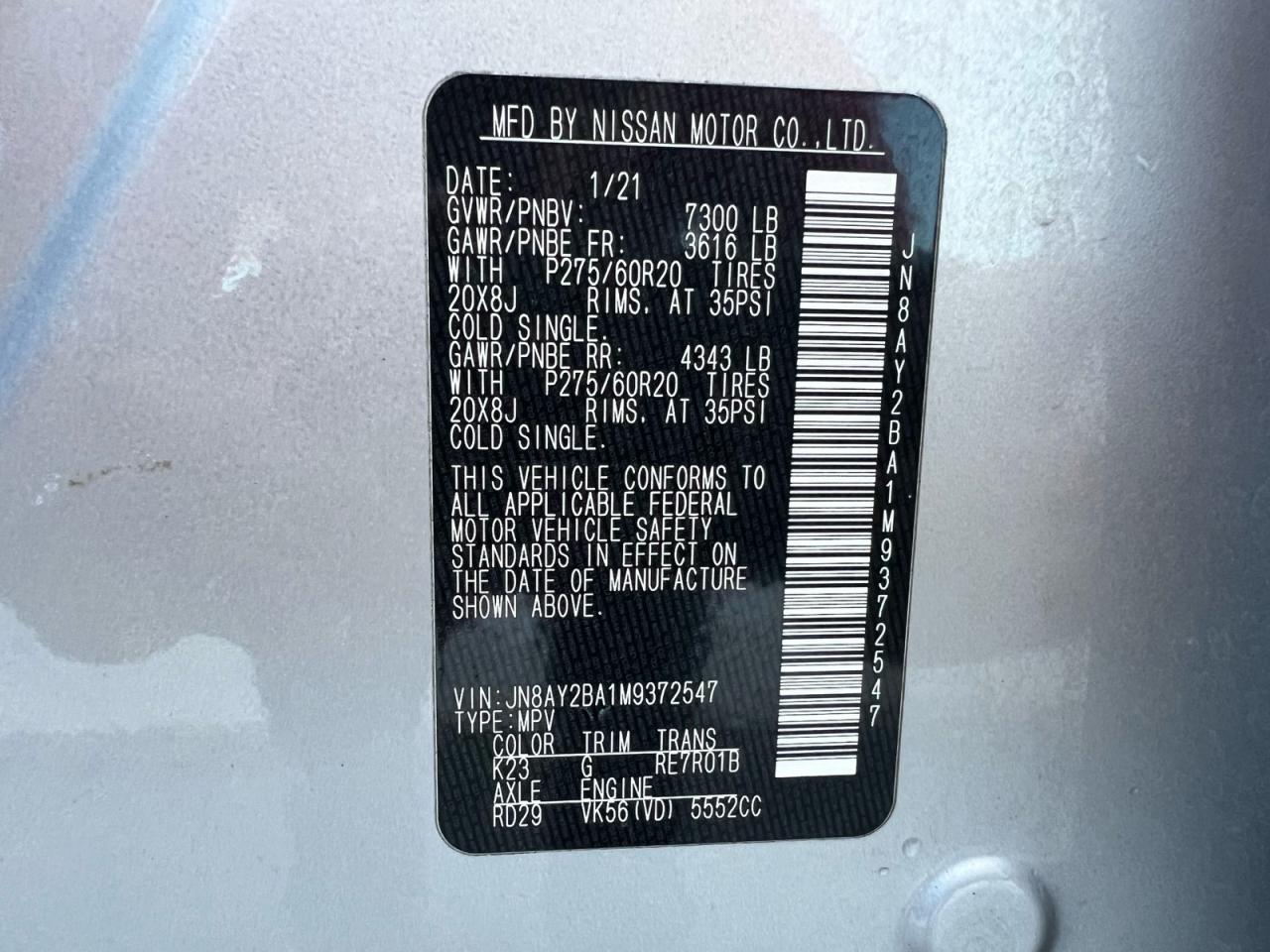 2021 Nissan Armada Sl Серебряный vin: JN8AY2BA1M9372547