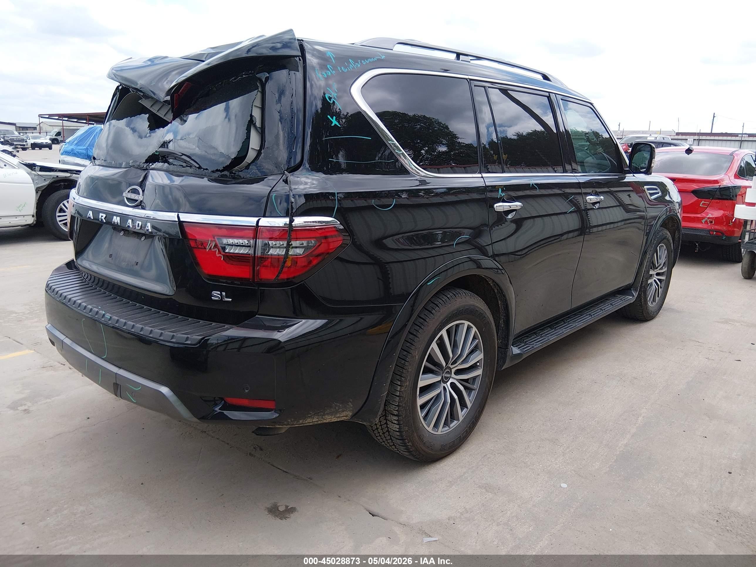 2023 Nissan Armada Sl 2wd Black vin: JN8AY2BCXP9180100