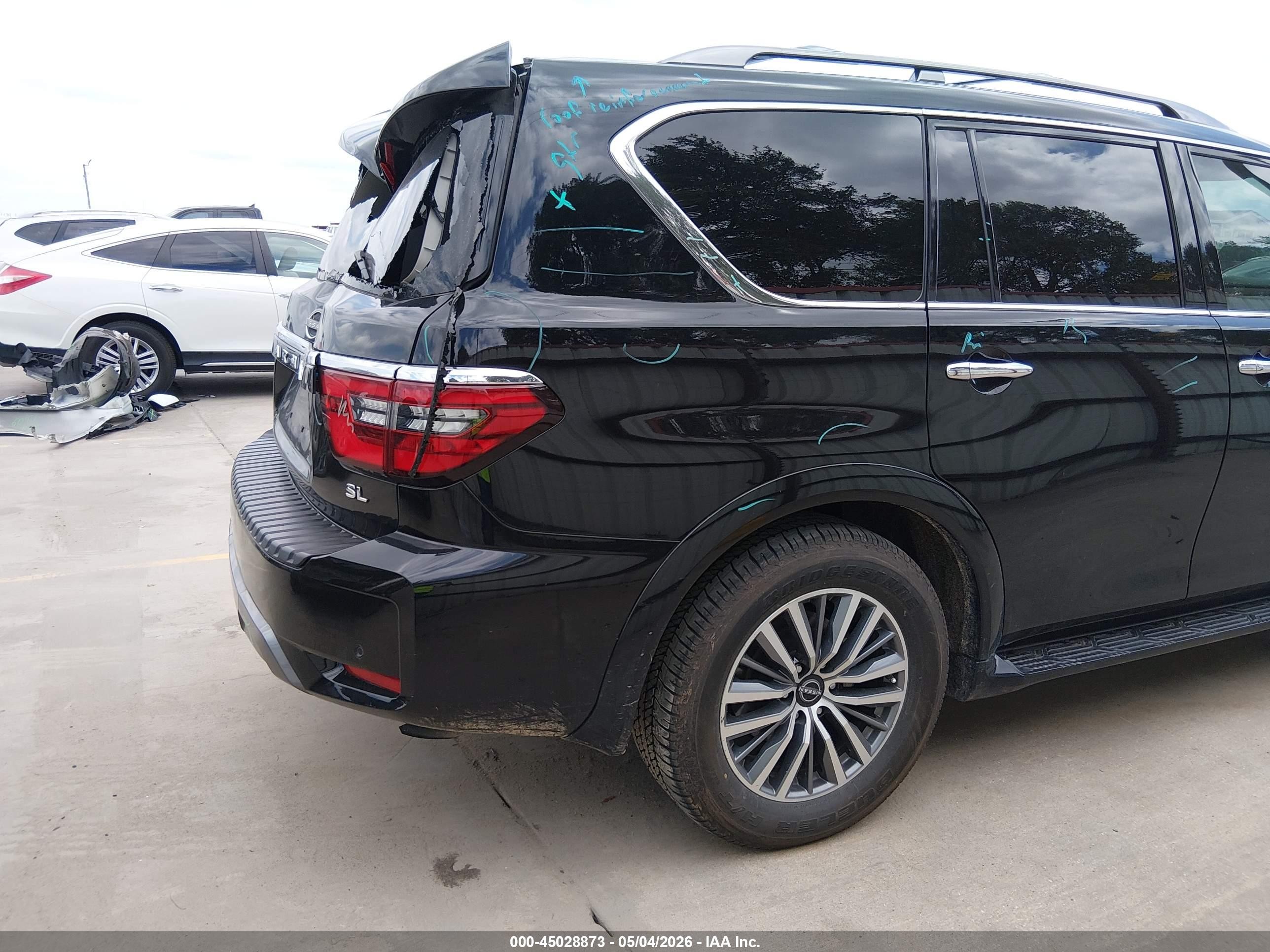 2023 Nissan Armada Sl 2wd Black vin: JN8AY2BCXP9180100