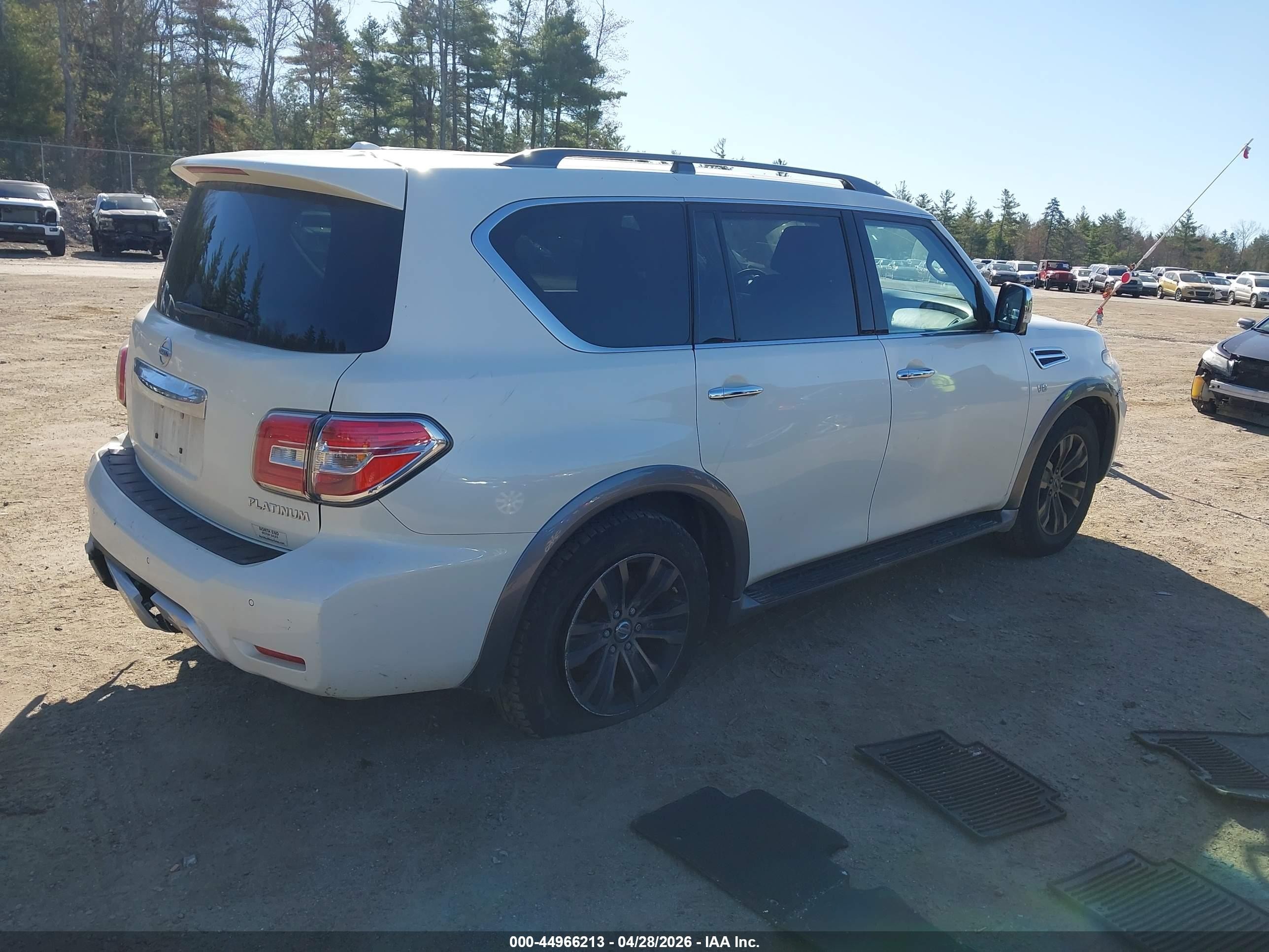 2017 Nissan Armada Platinum/sl/sv White vin: JN8AY2NC8H9500348