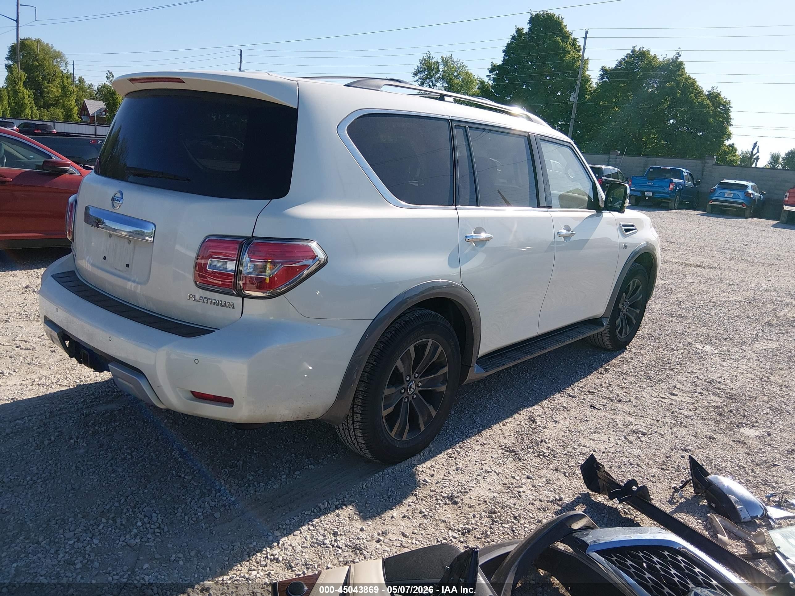 2018 Nissan Armada Platinum Белый vin: JN8AY2NFXJ9333572