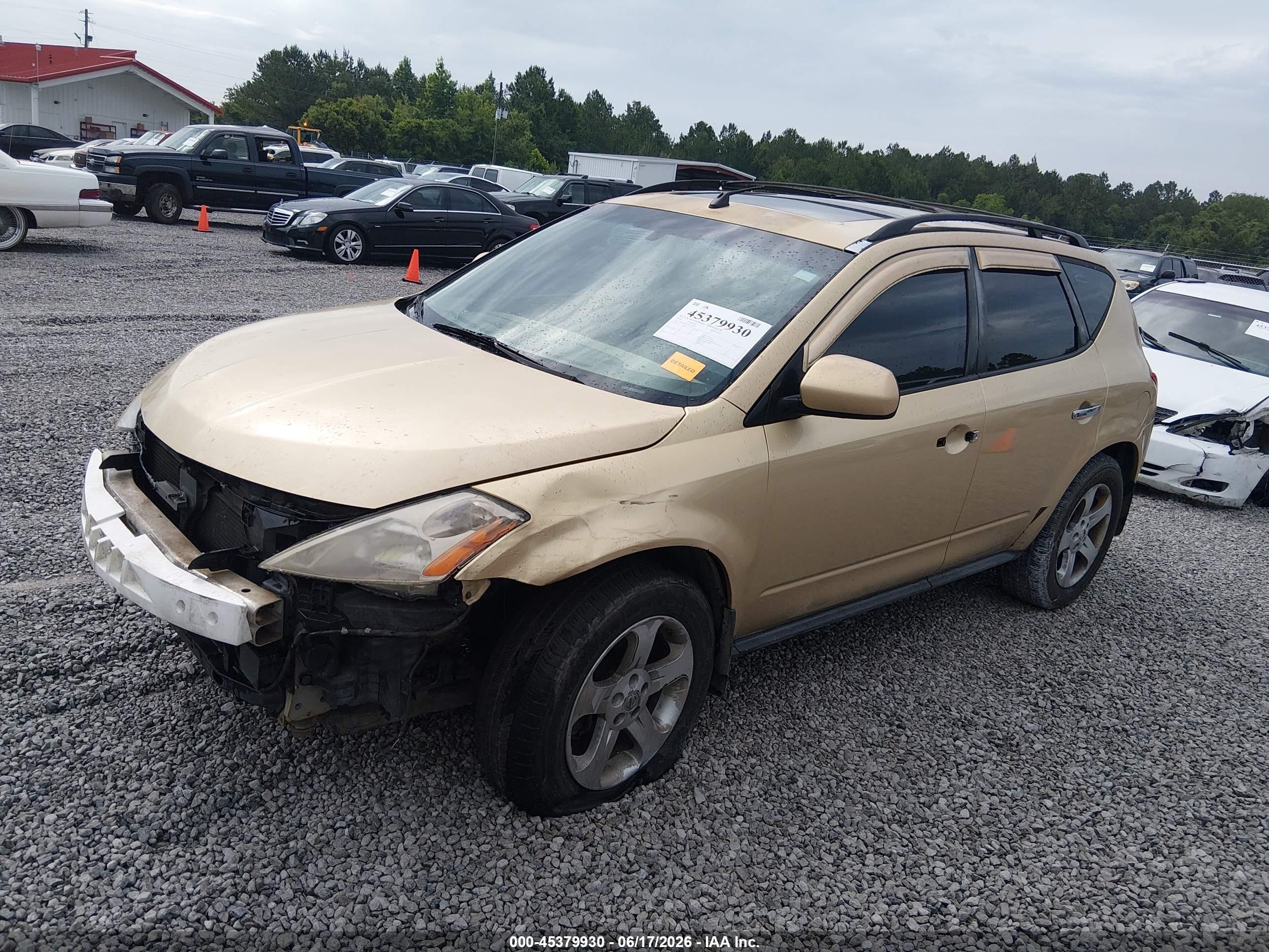 2004 Nissan Murano Sl Gold vin: JN8AZ08T64W217682