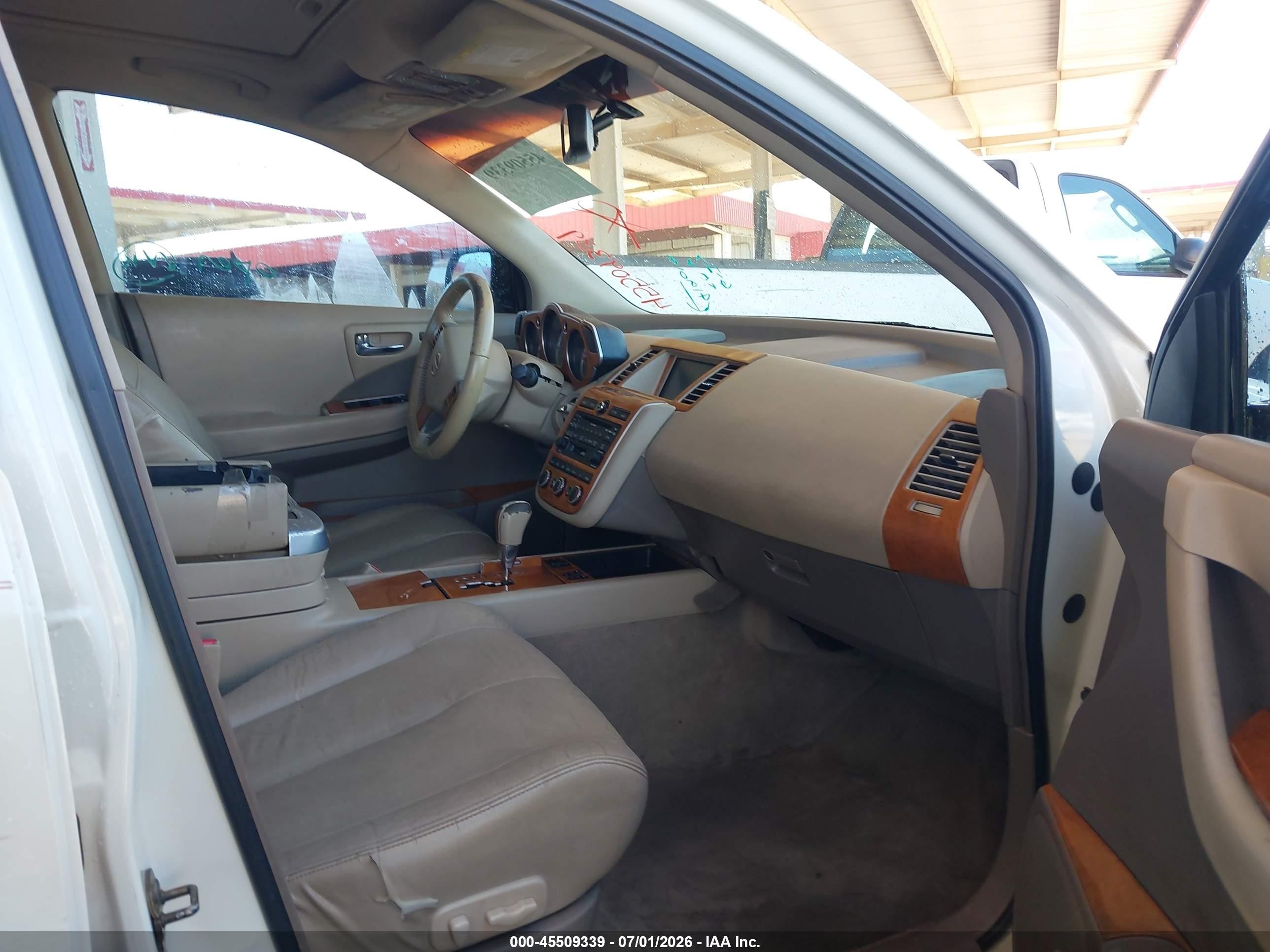 2006 Nissan Murano Sl White vin: JN8AZ08T66W419019