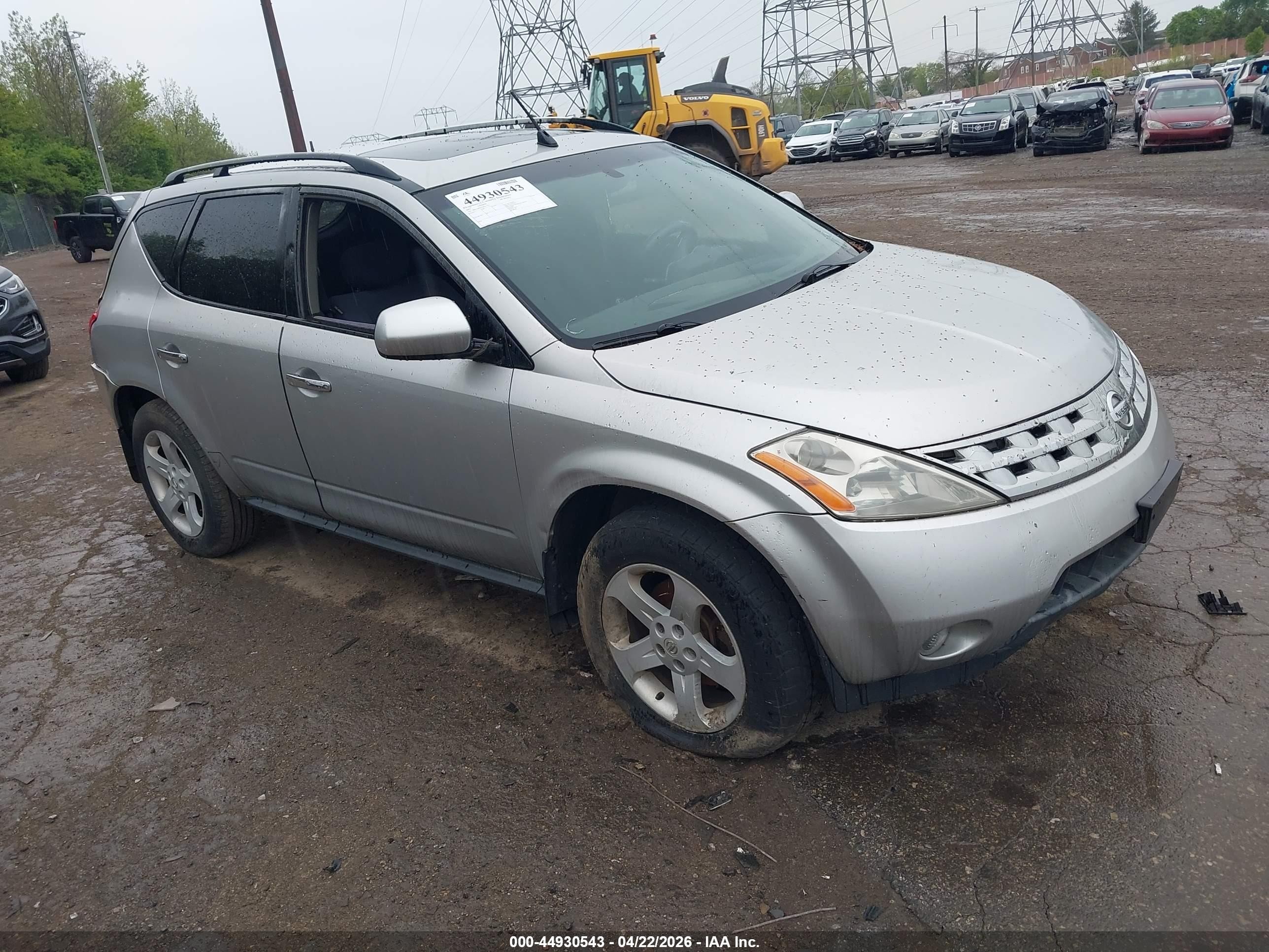 2003 Nissan Murano Sl Серебряный vin: JN8AZ08W03W217525