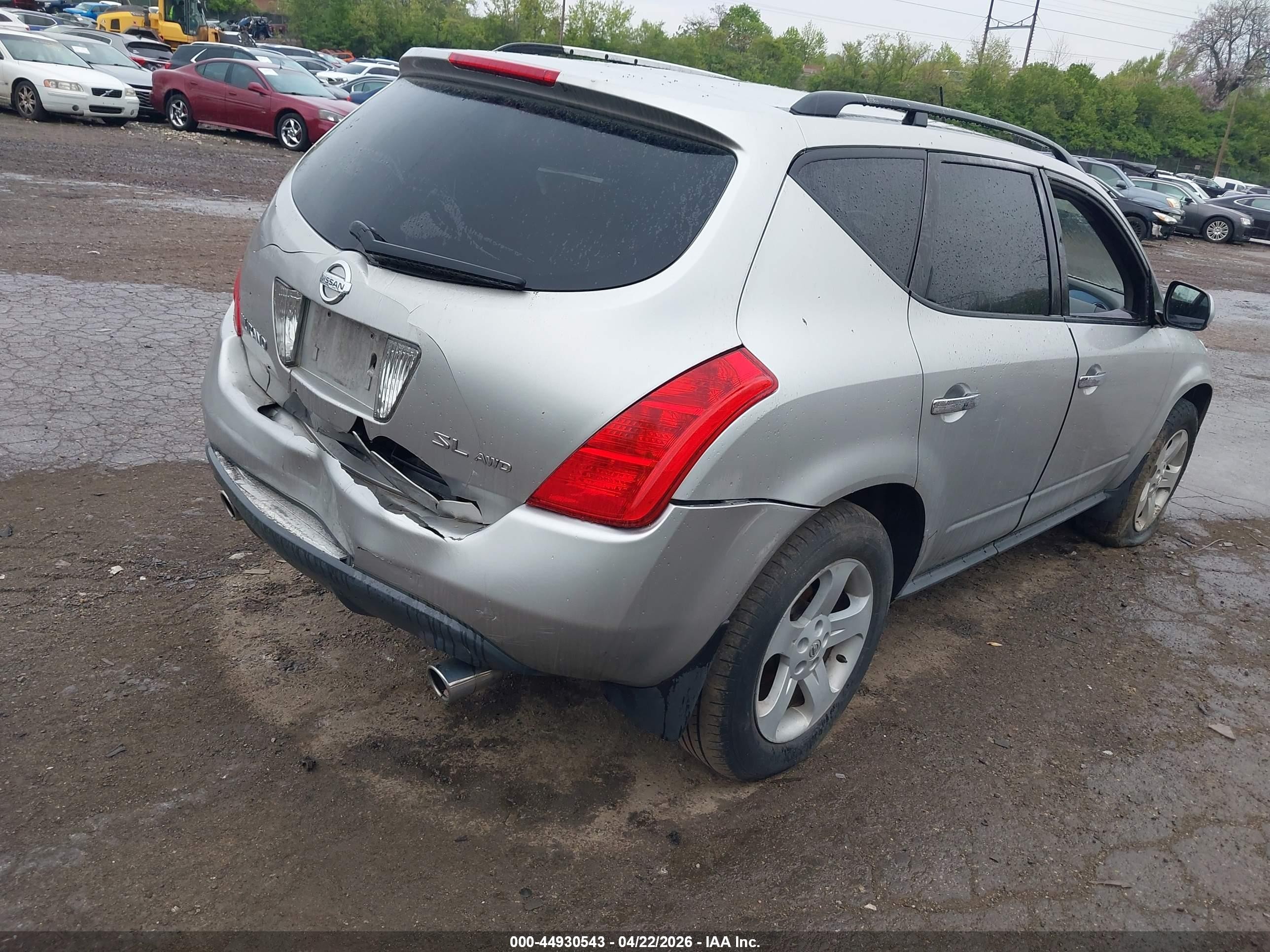 2003 Nissan Murano Sl Серебряный vin: JN8AZ08W03W217525