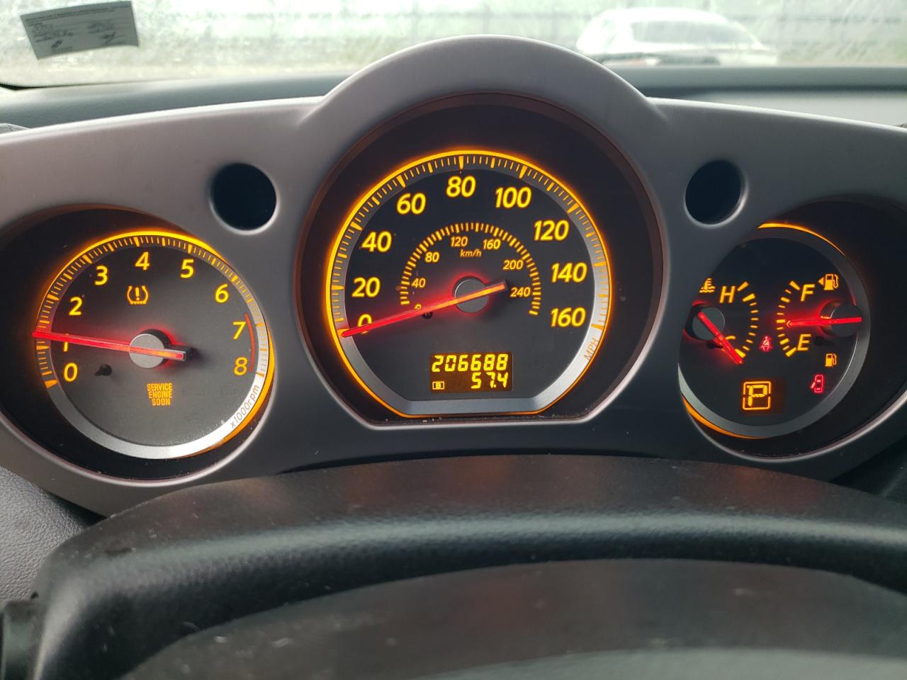 2007 Nissan Murano S Gray vin: JN8AZ08W17W659901 Damage: Warning Light - Maintenance, On, Unacceptable