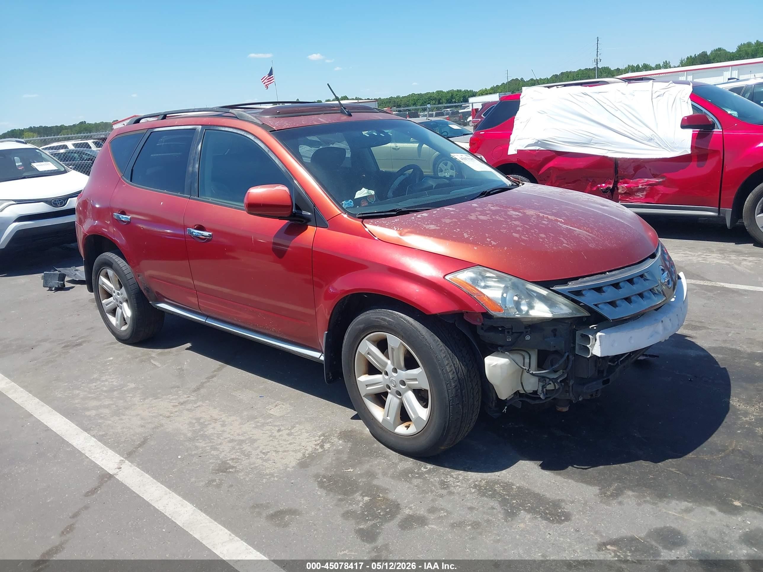2006 Nissan Murano Sl Red vin: JN8AZ08W26W523212