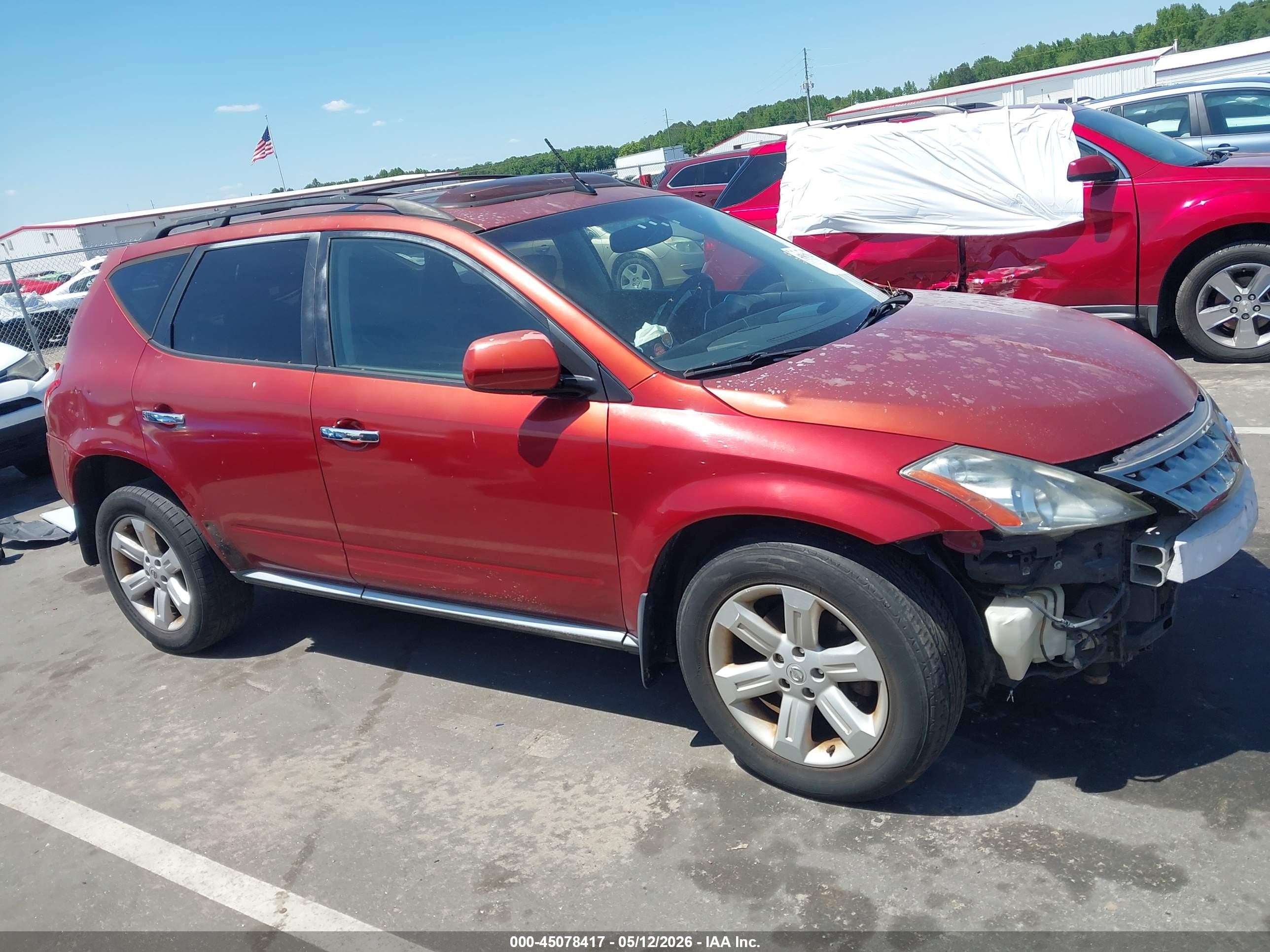 2006 Nissan Murano Sl Red vin: JN8AZ08W26W523212