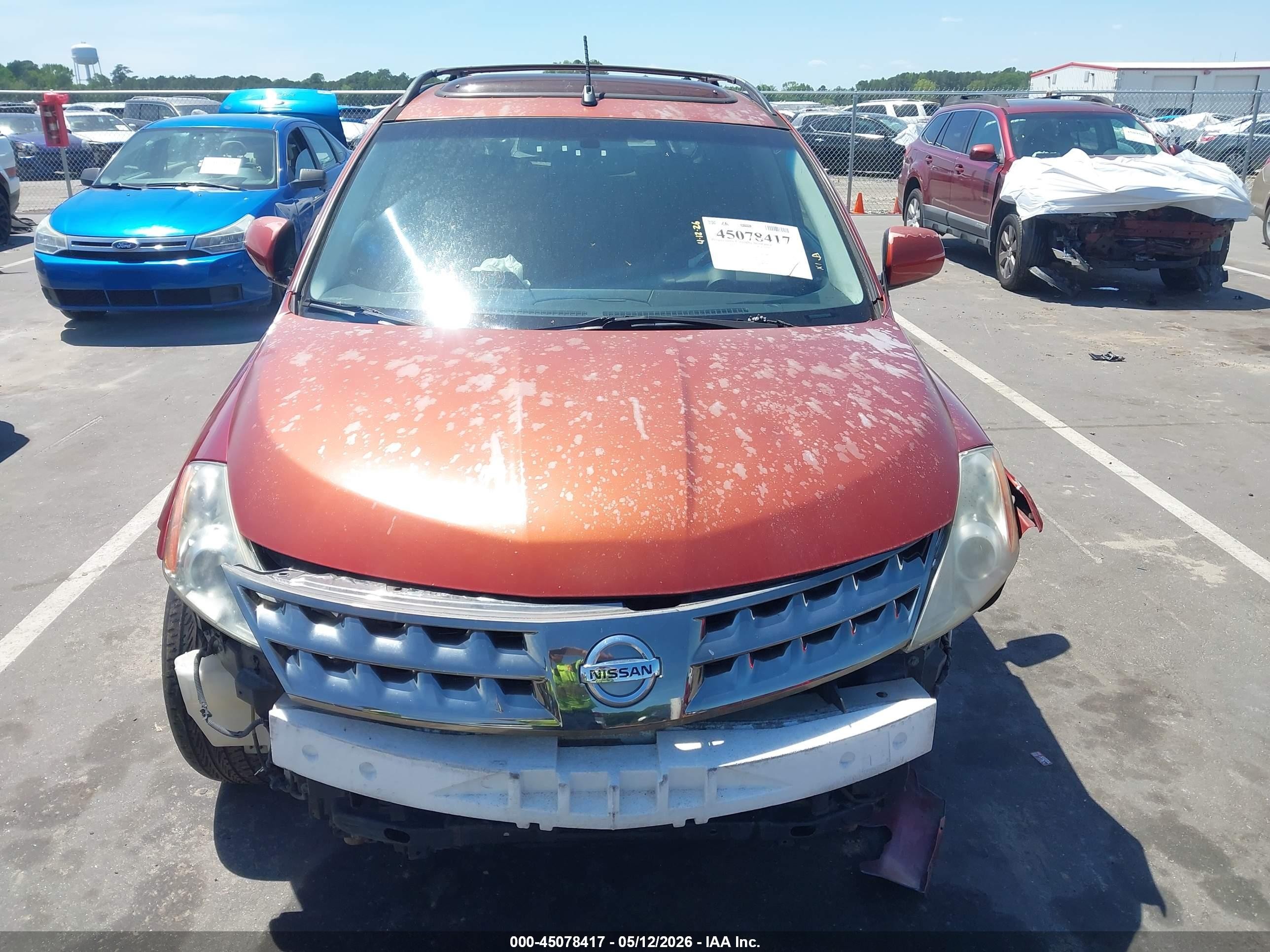 2006 Nissan Murano Sl Red vin: JN8AZ08W26W523212