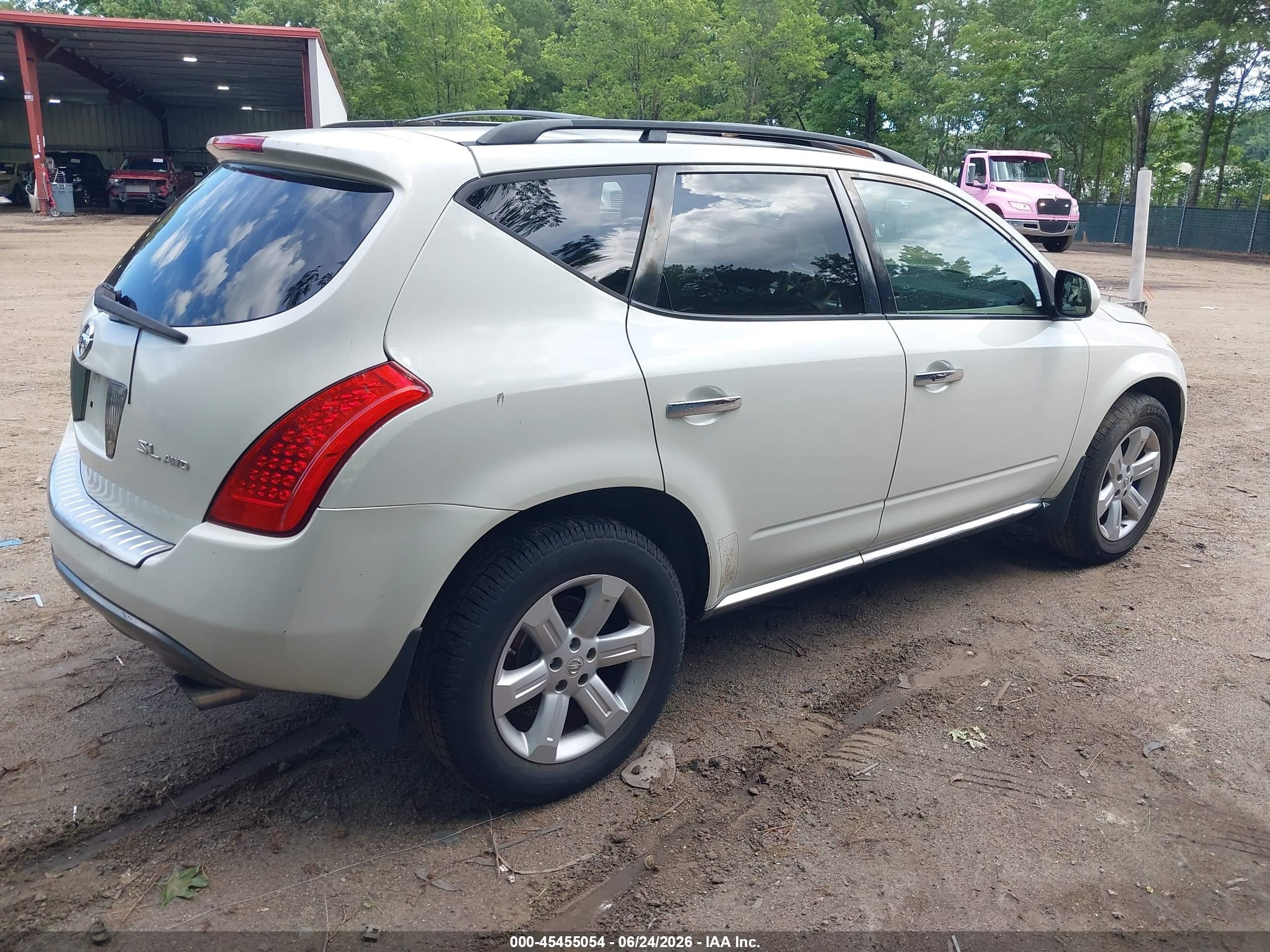 2007 Nissan Murano Sl White vin: JN8AZ08W27W618029