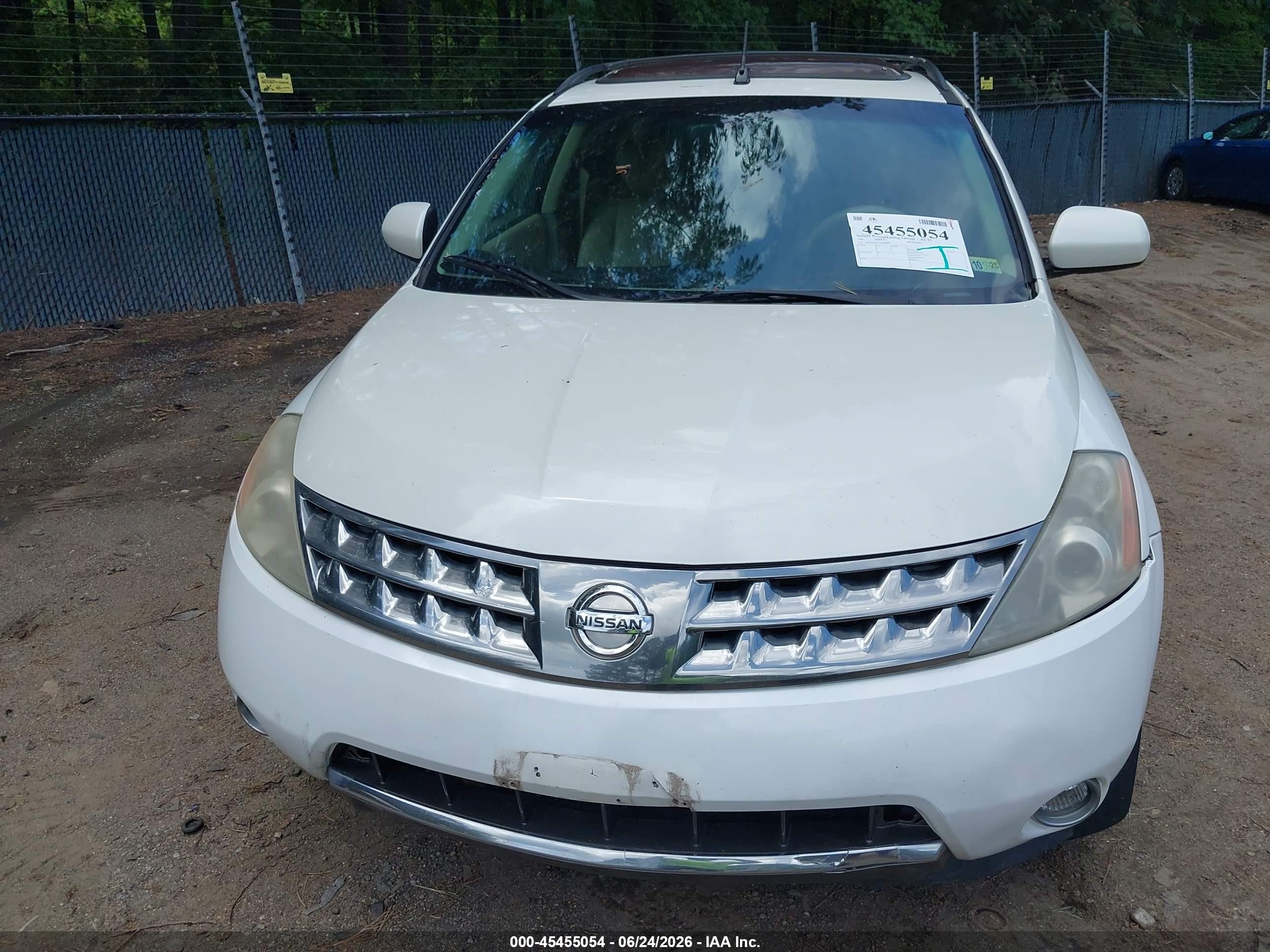 2007 Nissan Murano Sl White vin: JN8AZ08W27W618029