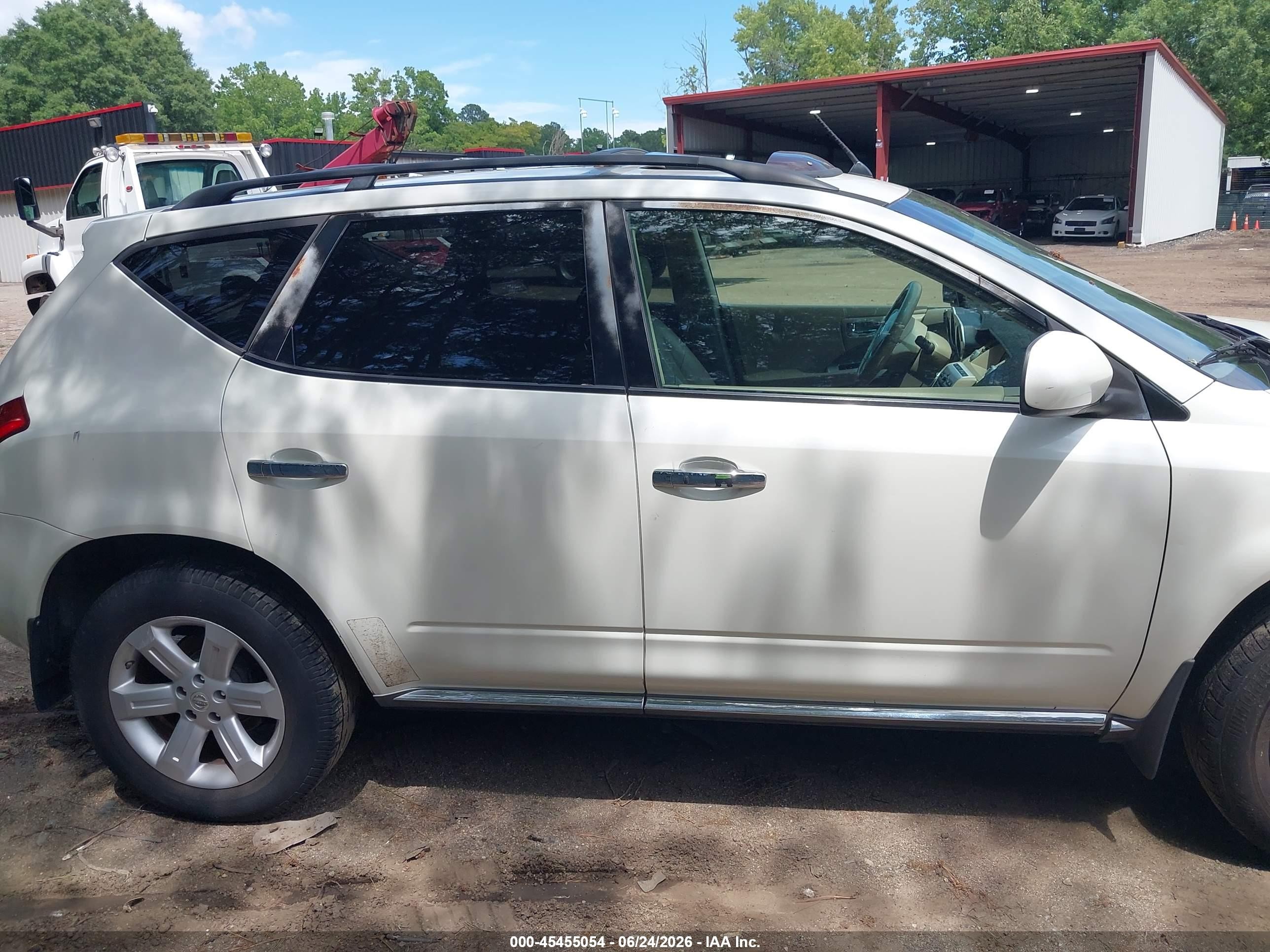 2007 Nissan Murano Sl White vin: JN8AZ08W27W618029