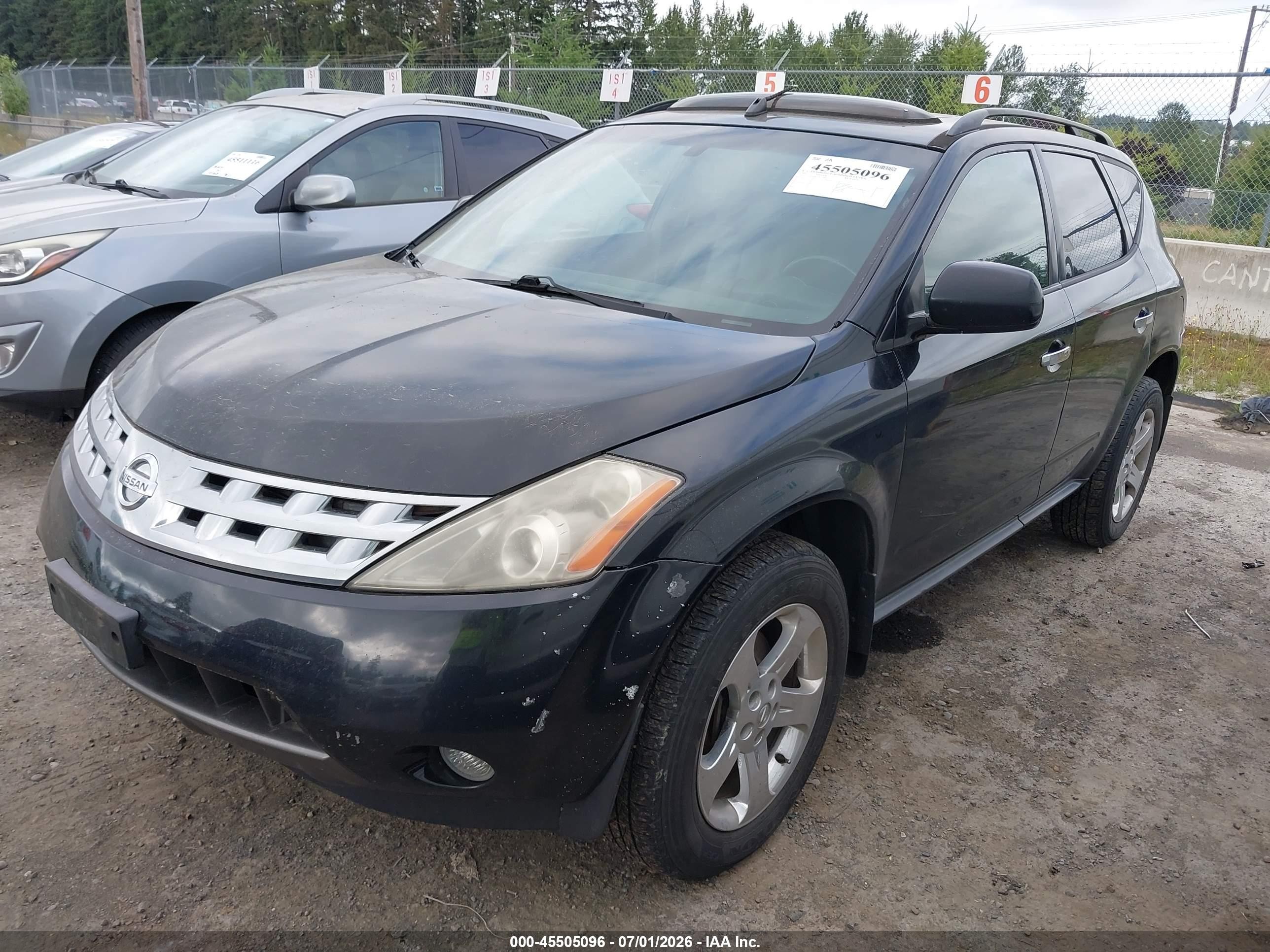 2003 Nissan Murano Sl Black vin: JN8AZ08W33W237641