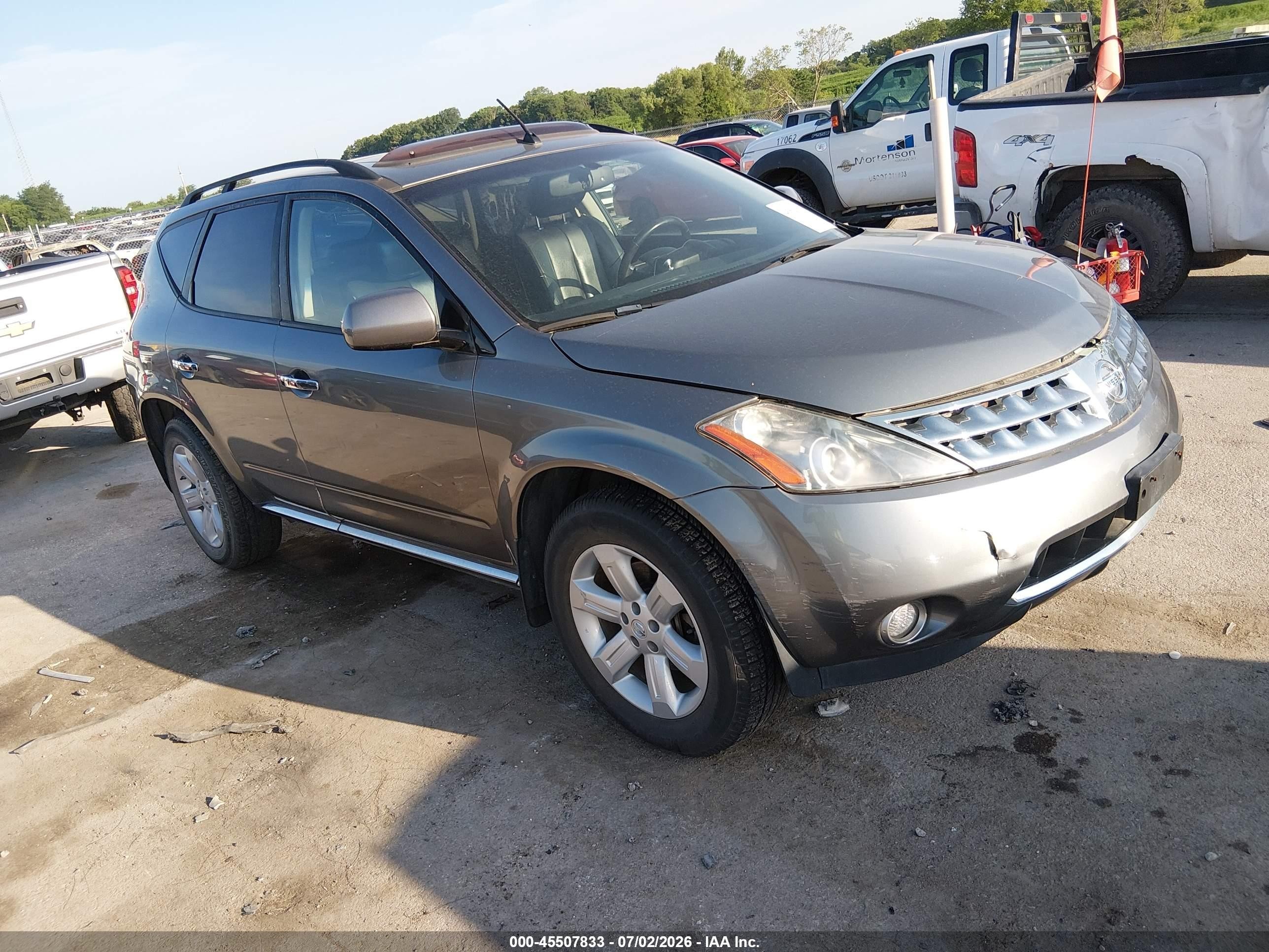 2007 Nissan Murano Sl Gray vin: JN8AZ08W37W607251