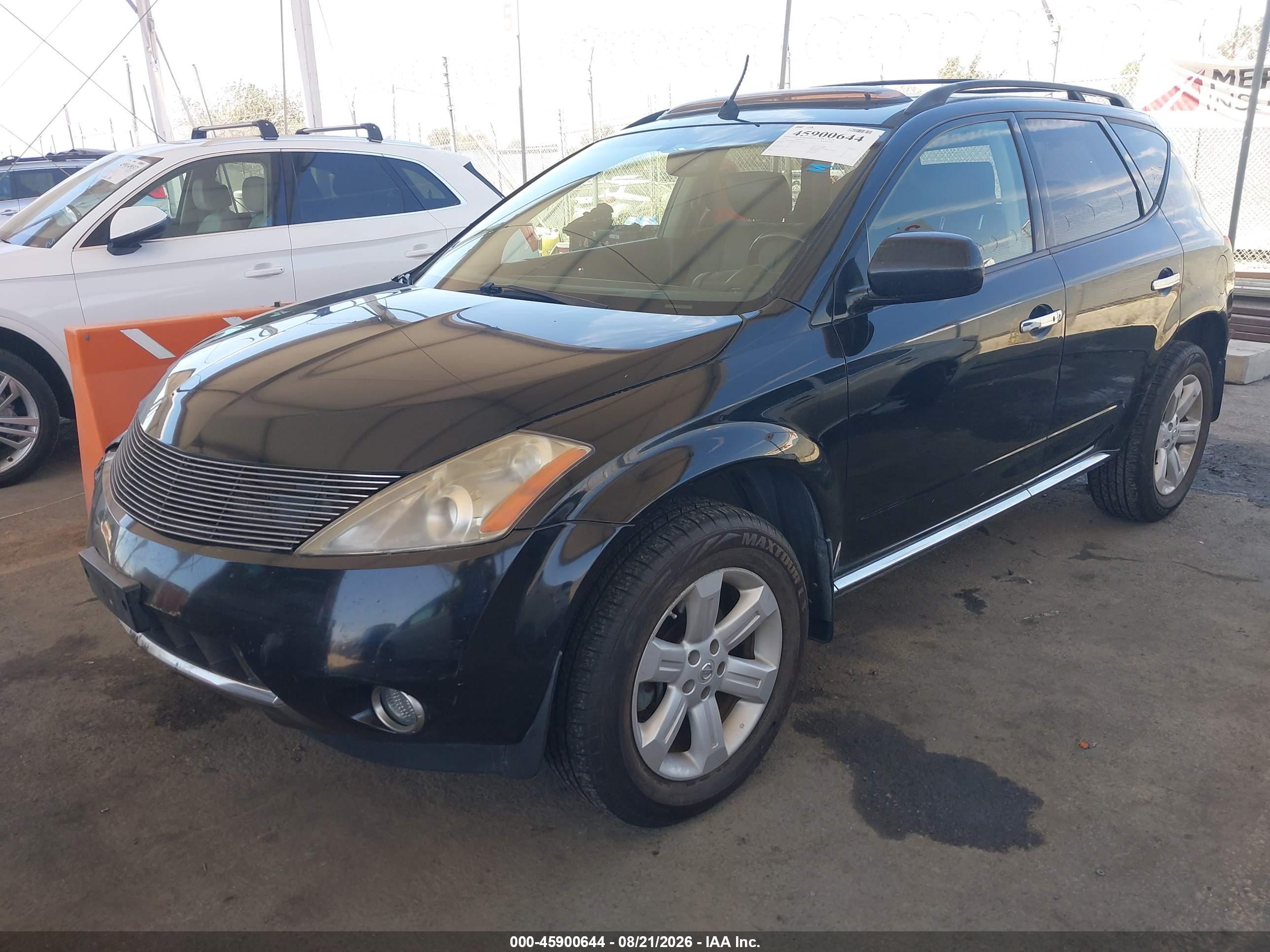 2007 Nissan Murano Sl Black vin: JN8AZ08W37W654473