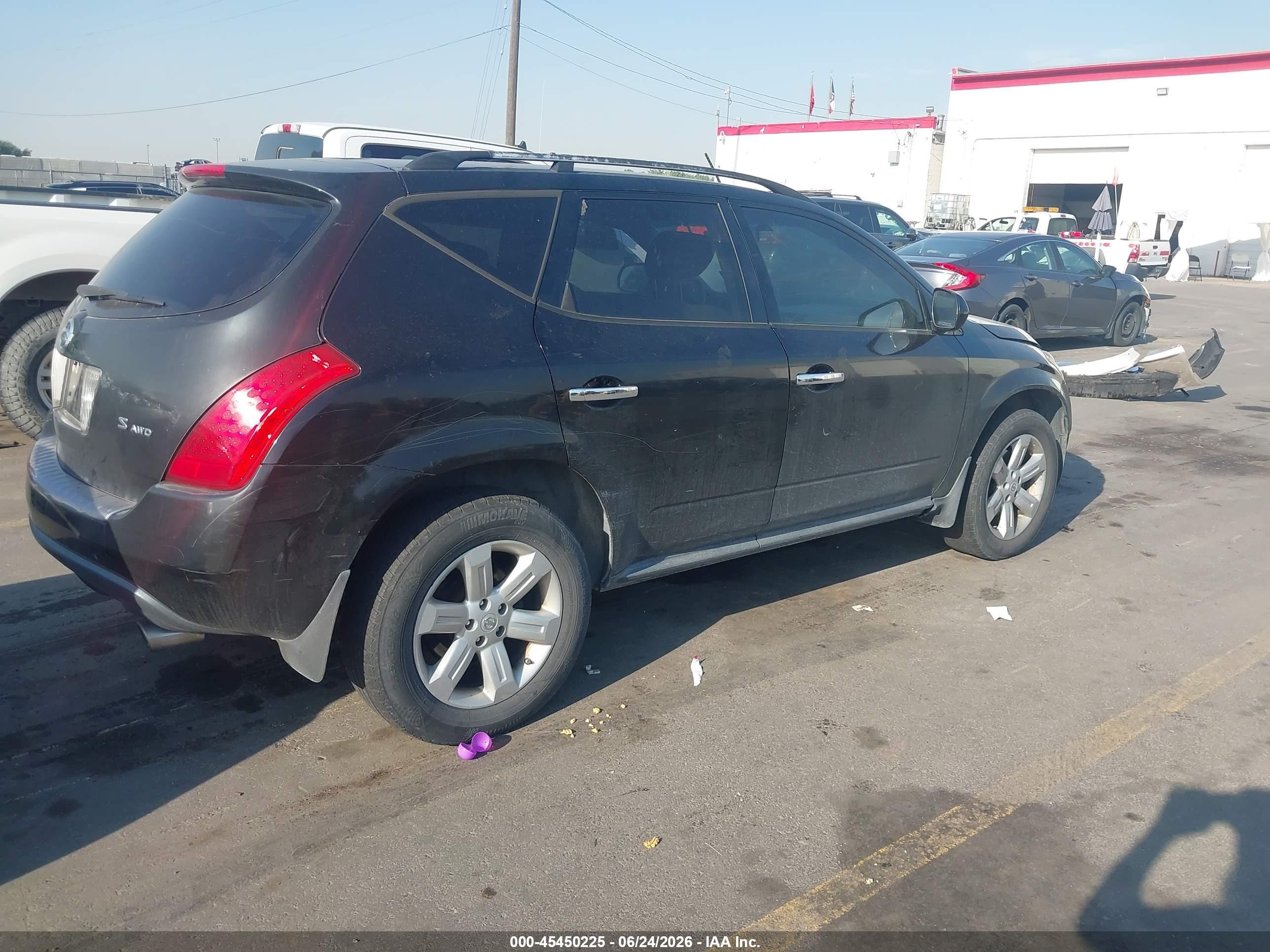 2007 Nissan Murano S Black vin: JN8AZ08W47W633261