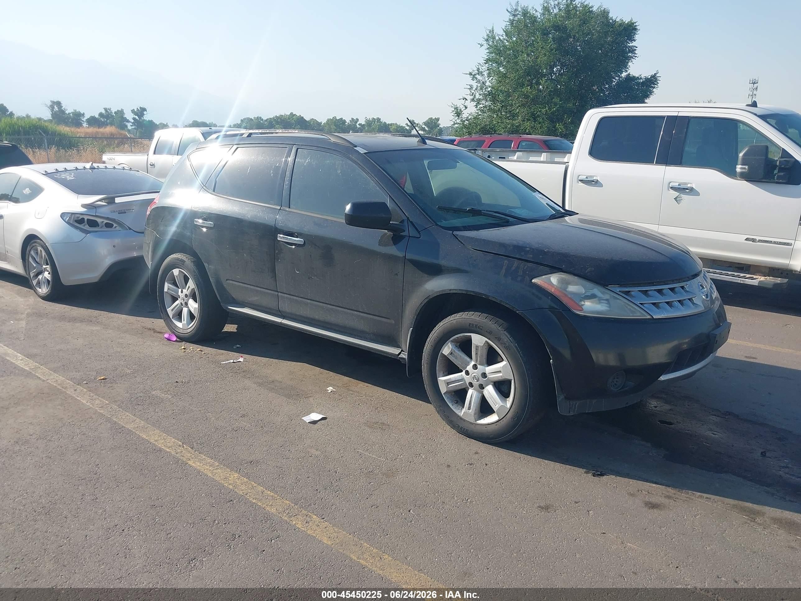 2007 Nissan Murano S Black vin: JN8AZ08W47W633261
