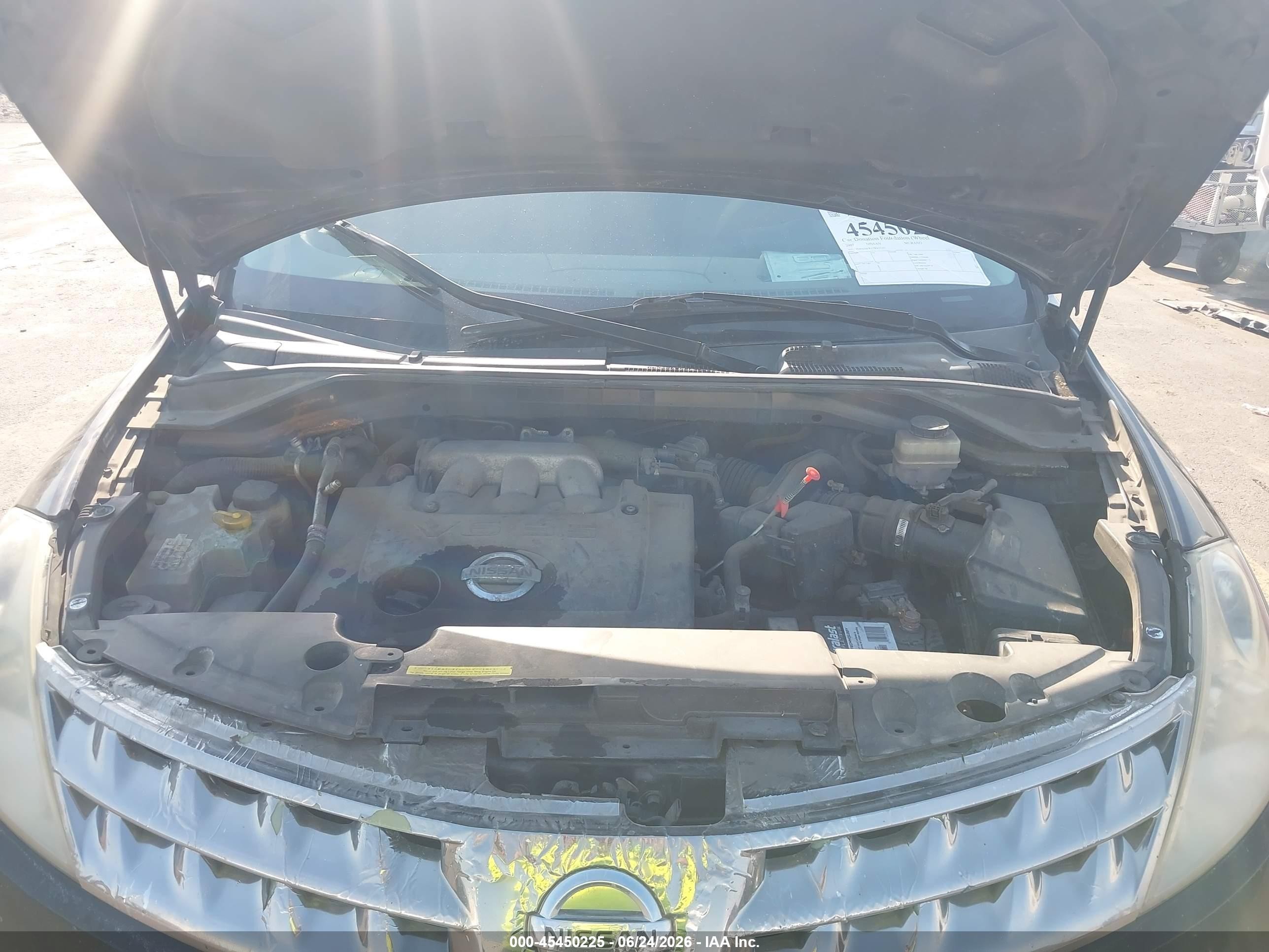 2007 Nissan Murano S Black vin: JN8AZ08W47W633261