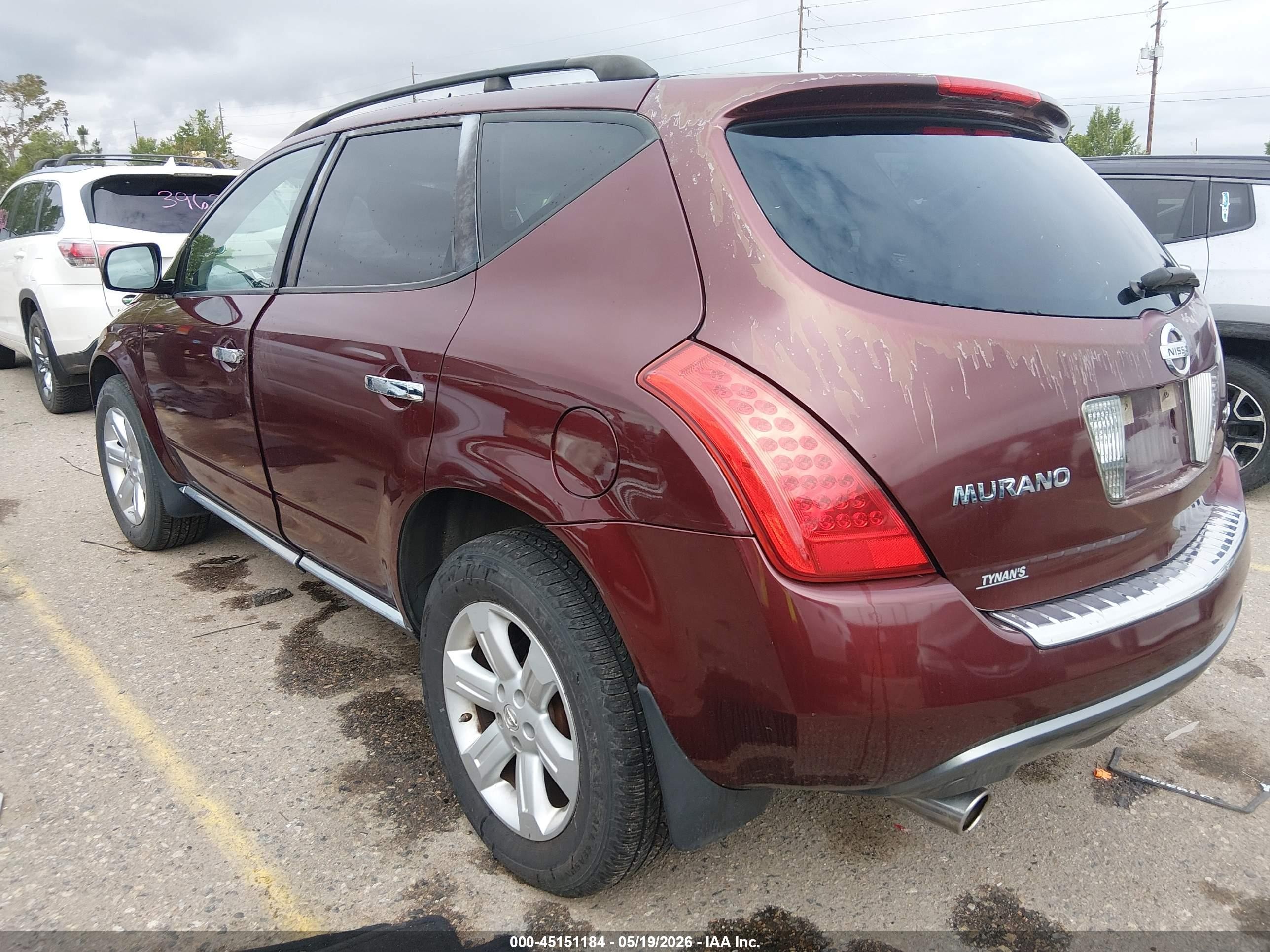 2007 Nissan Murano Sl Burgundy vin: JN8AZ08W57W662350