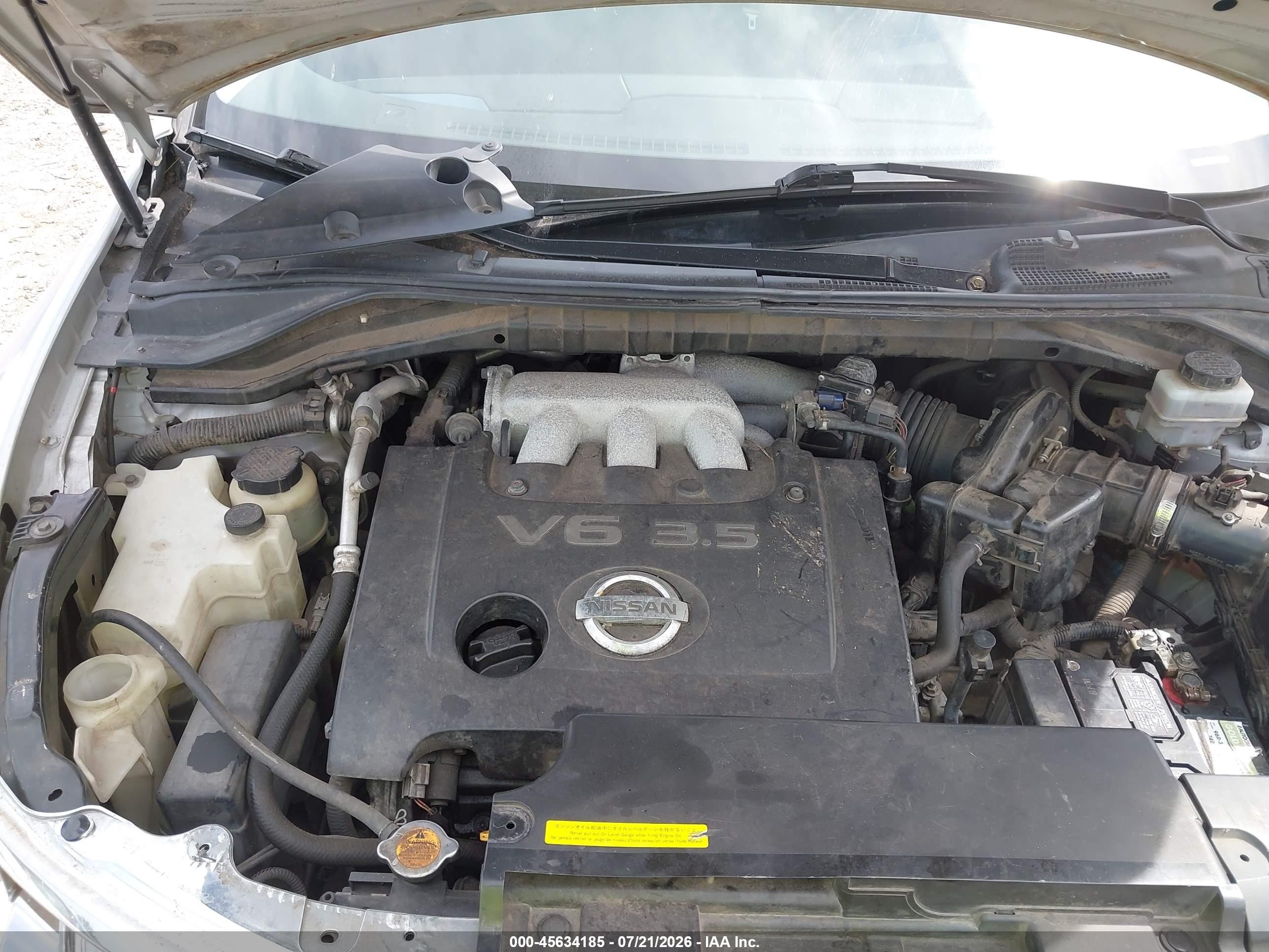 2006 Nissan Murano S Silver vin: JN8AZ08W76W519253