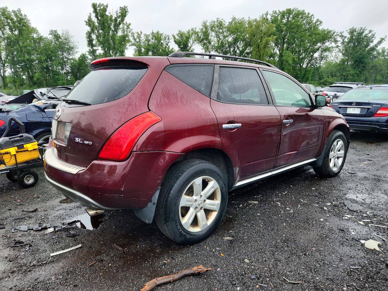 2007 Nissan Murano S Burgundy vin: JN8AZ08W87W651844