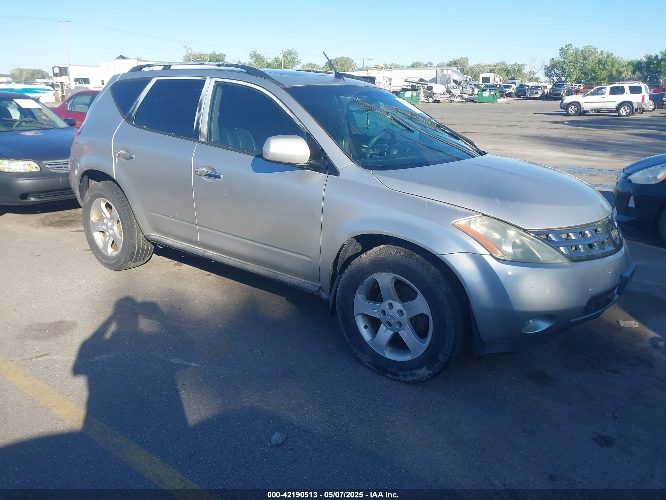 2003 Nissan Murano Sl Серебряный vin: JN8AZ08WX3W204829