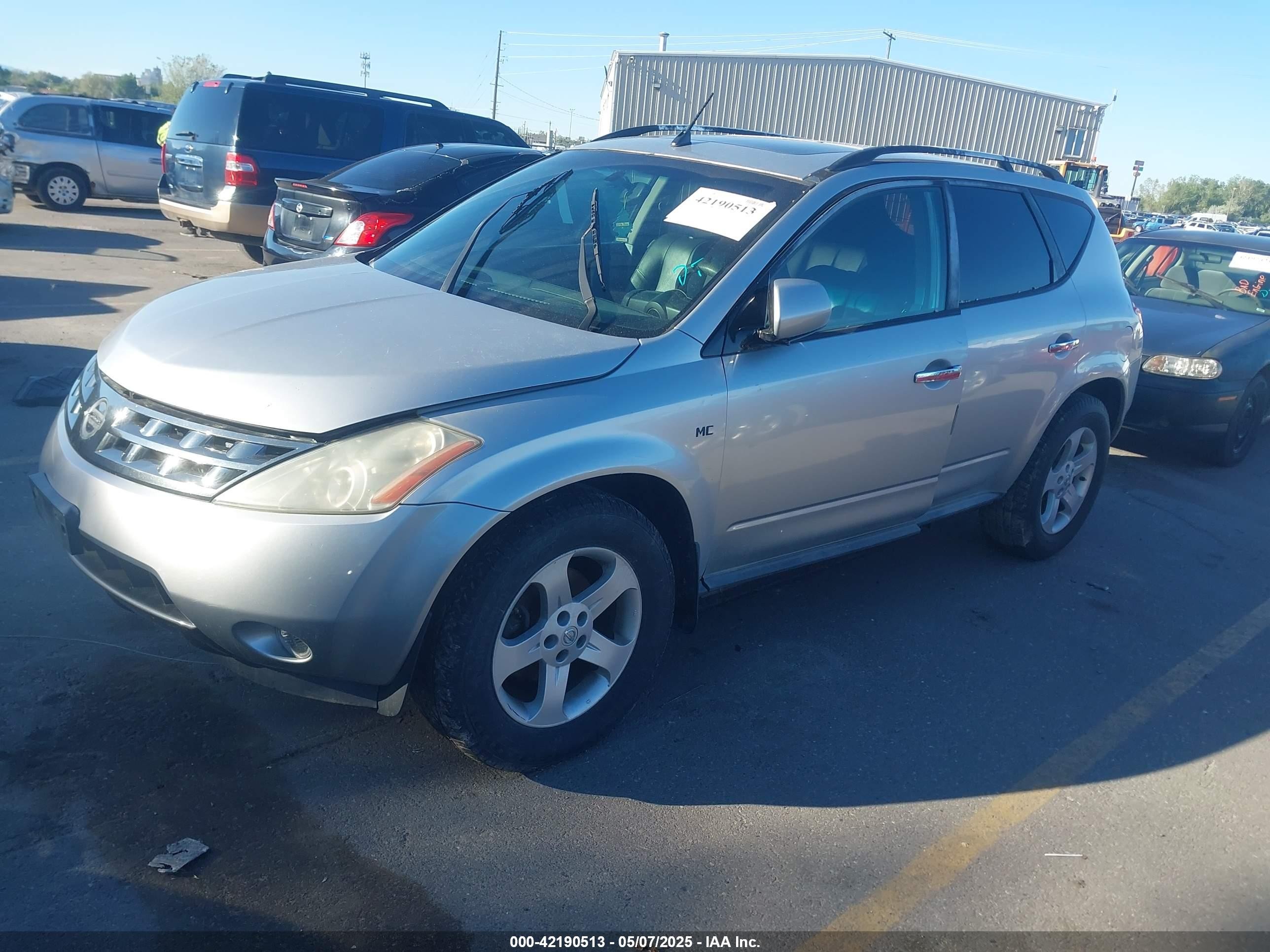 2003 Nissan Murano Sl Серебряный vin: JN8AZ08WX3W204829