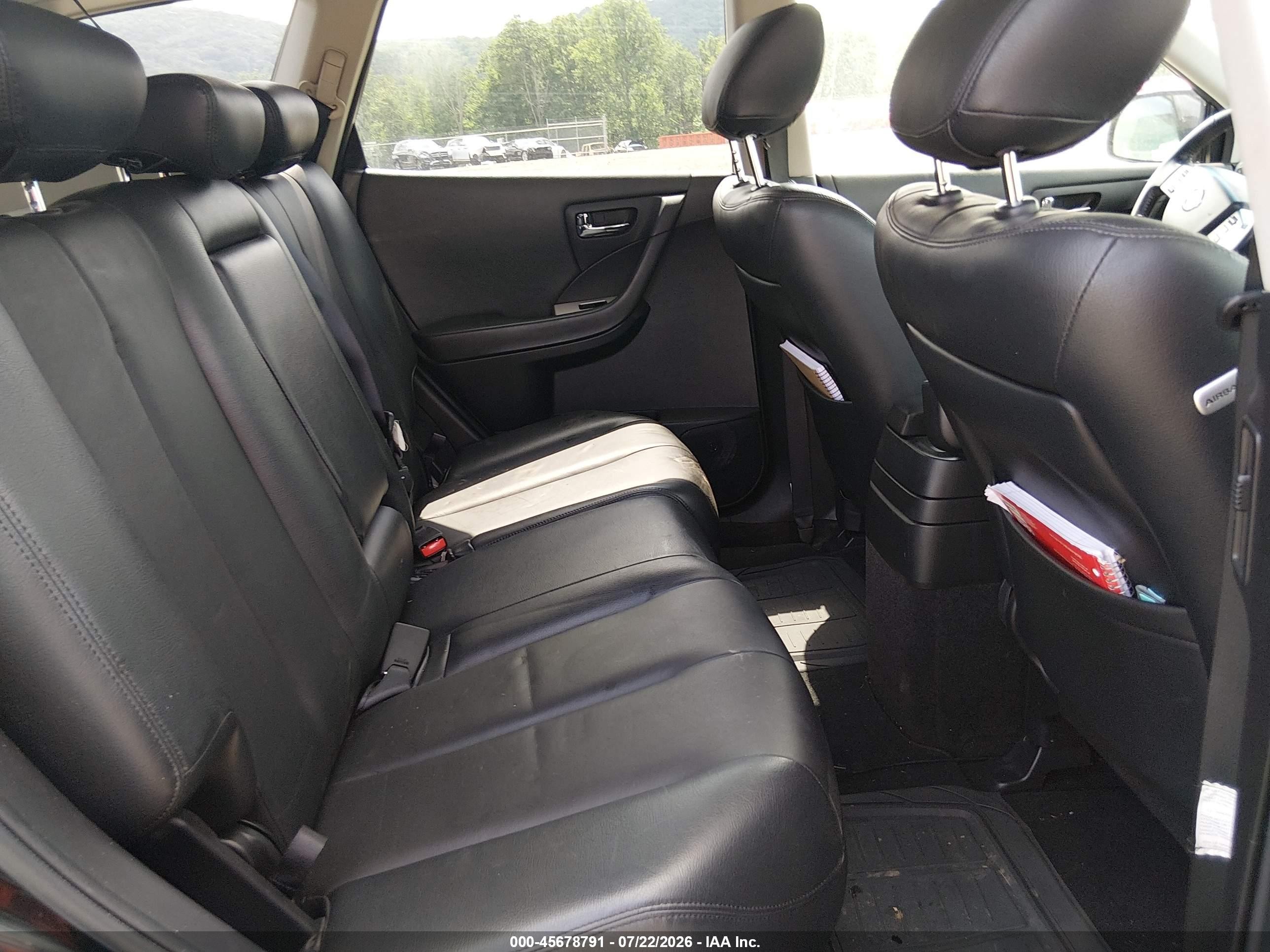 2007 Nissan Murano S Black vin: JN8AZ08WX7W656348