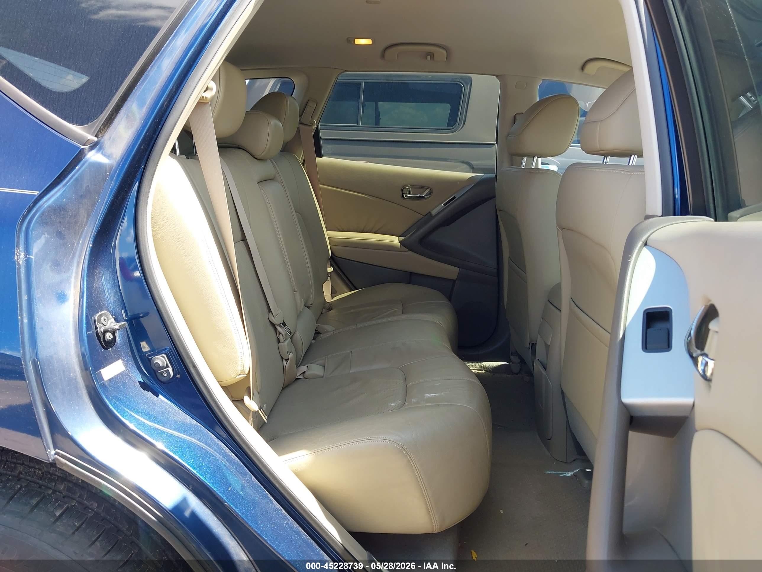 2009 Nissan Murano Sl Blue vin: JN8AZ18U09W030587