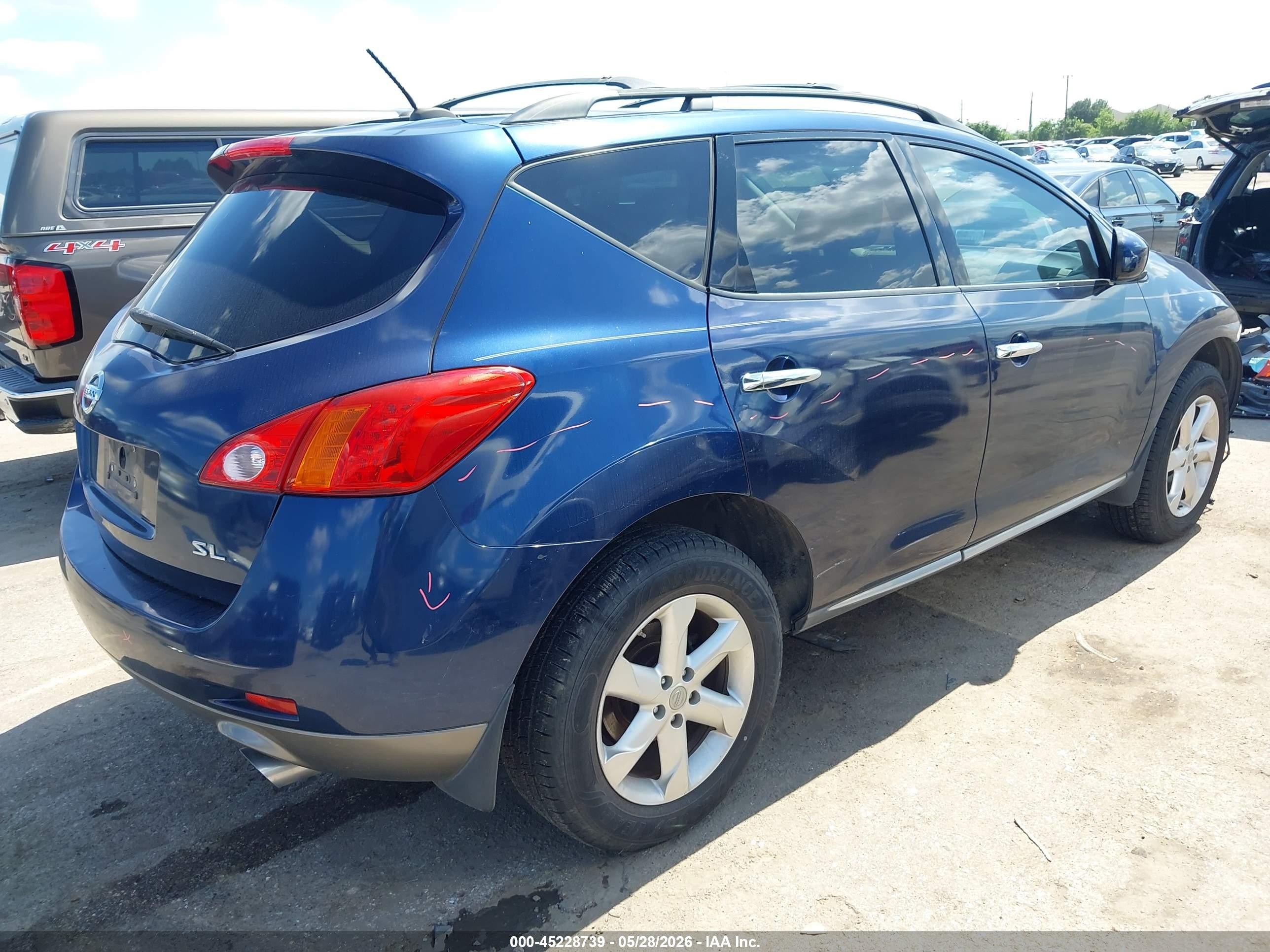 2009 Nissan Murano Sl Blue vin: JN8AZ18U09W030587