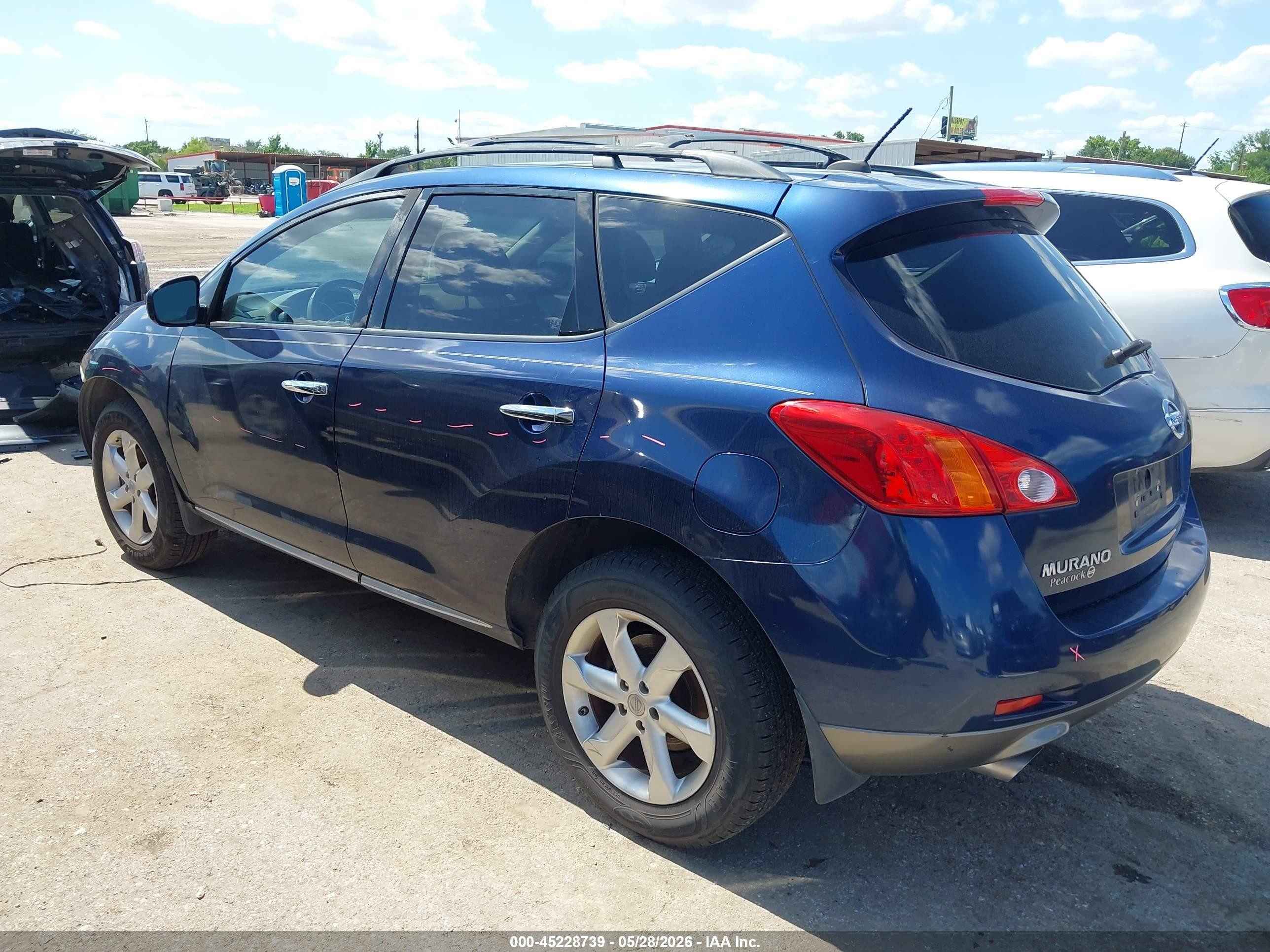 2009 Nissan Murano Sl Blue vin: JN8AZ18U09W030587
