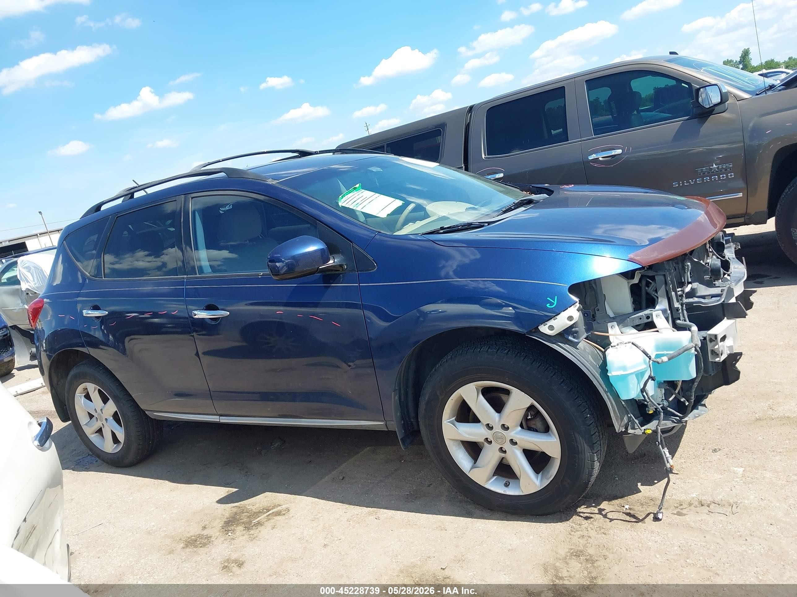 2009 Nissan Murano Sl Blue vin: JN8AZ18U09W030587