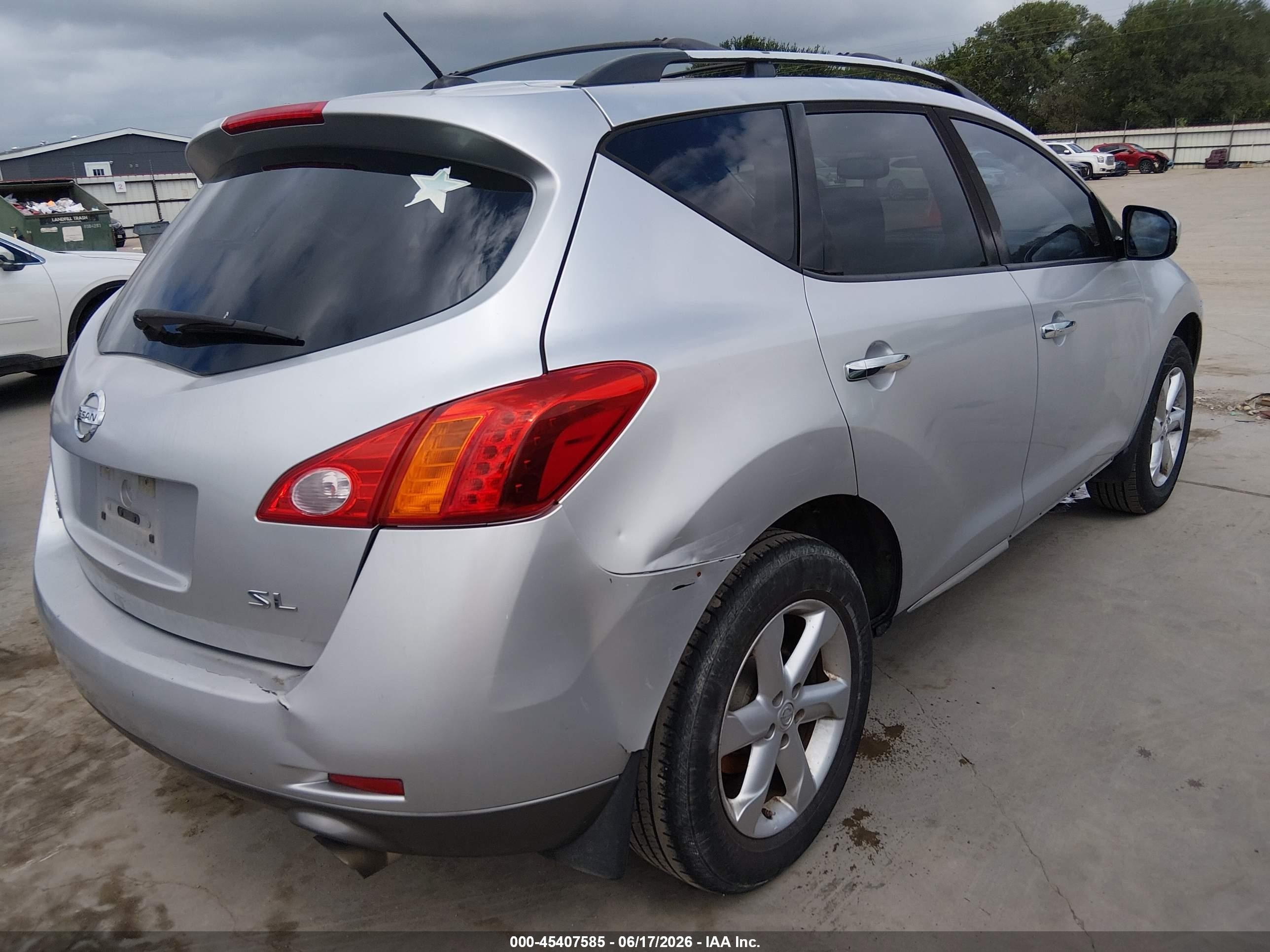 2009 Nissan Murano Sl Silver vin: JN8AZ18U19W005519