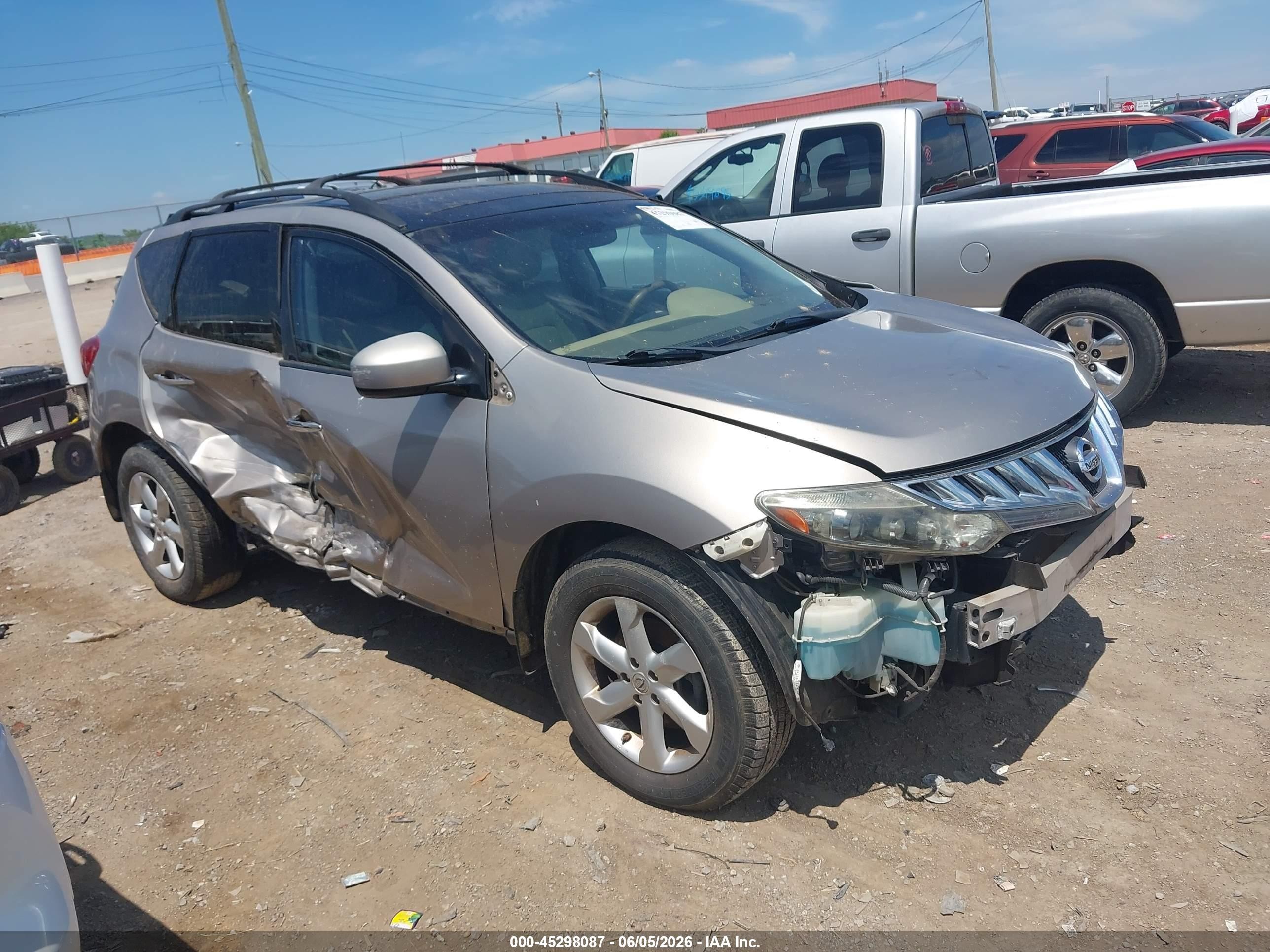 2009 Nissan Murano Sl Золотой vin: JN8AZ18U19W024149