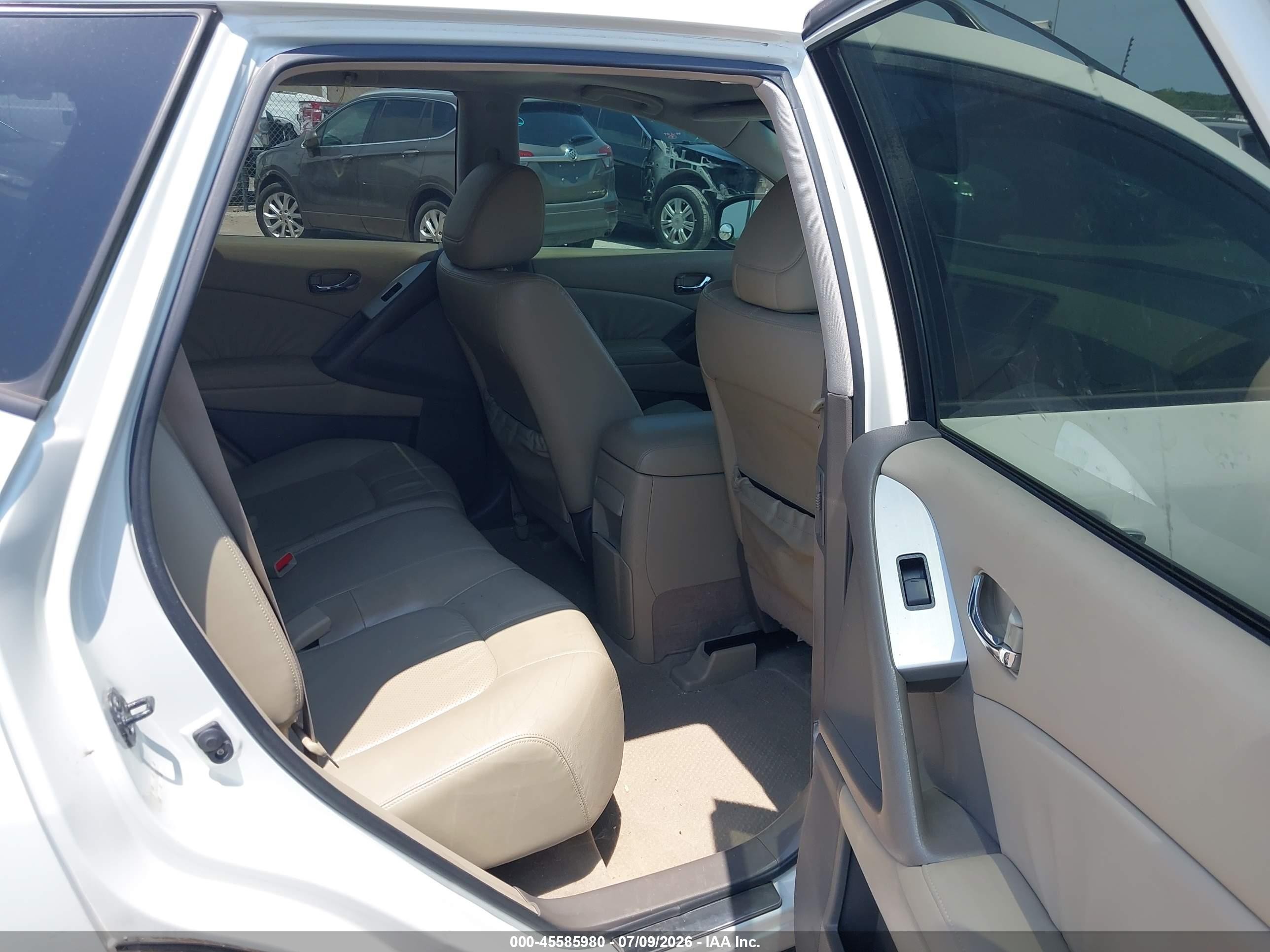 2009 Nissan Murano Sl White vin: JN8AZ18U19W100808