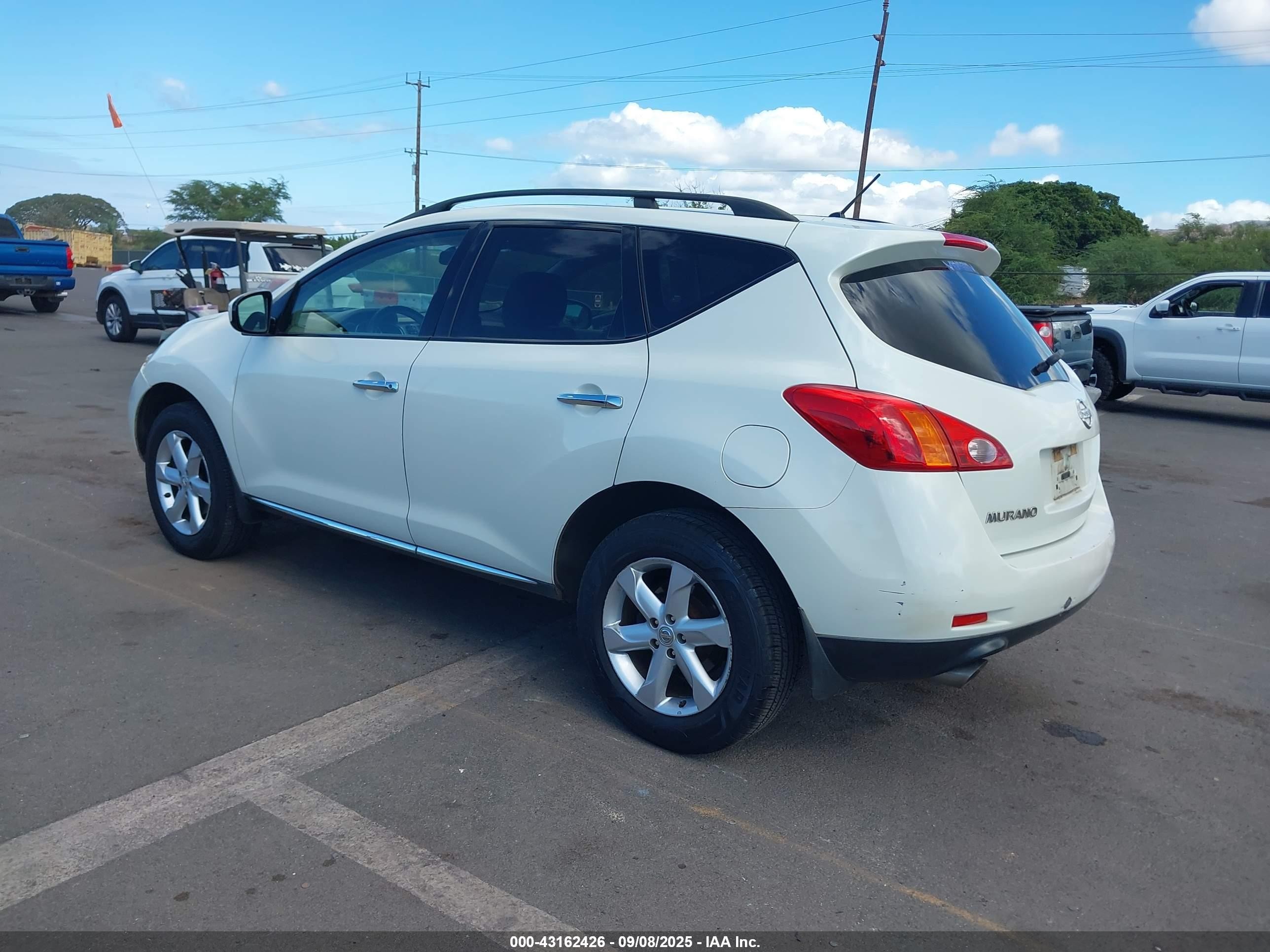 2009 Nissan Murano S Белый vin: JN8AZ18U39W009801